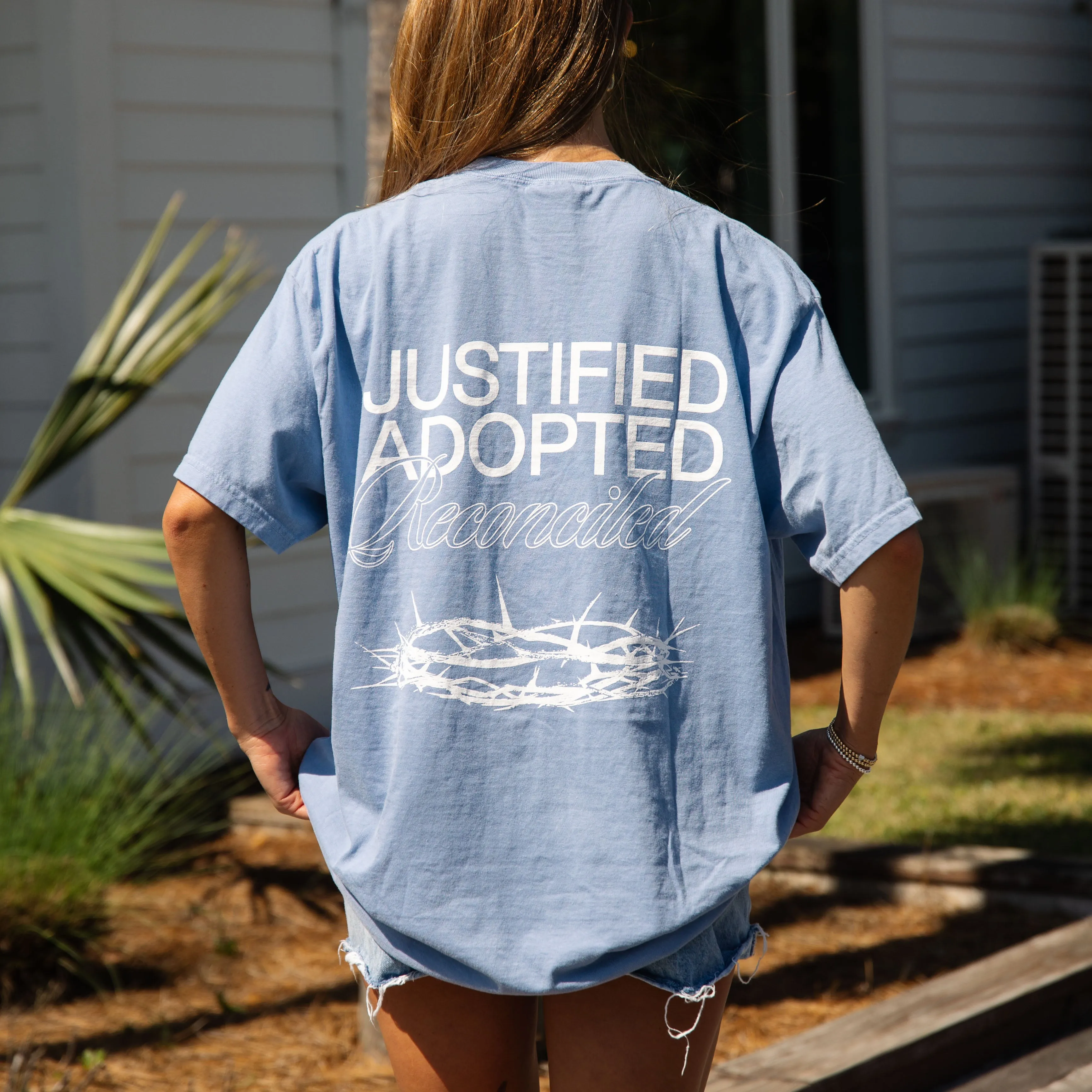 "JUSTIFIED" PREMIUM COMFORT COLOR TEE sold by He Would Love First
