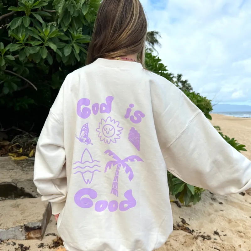 NEW! | "GOD IS GOOD" BEACHY CREWNECK | IVORY sold by He Would Love First