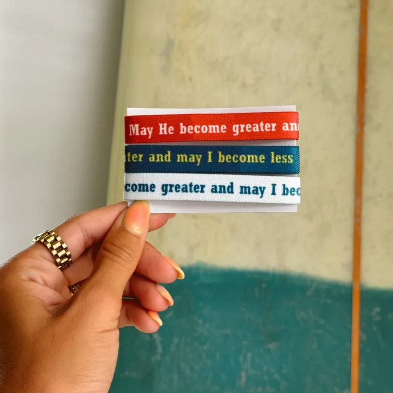 NEW! | "MAY HE BECOME GREATER" ELASTIC 3-PACK sold by He Would Love First