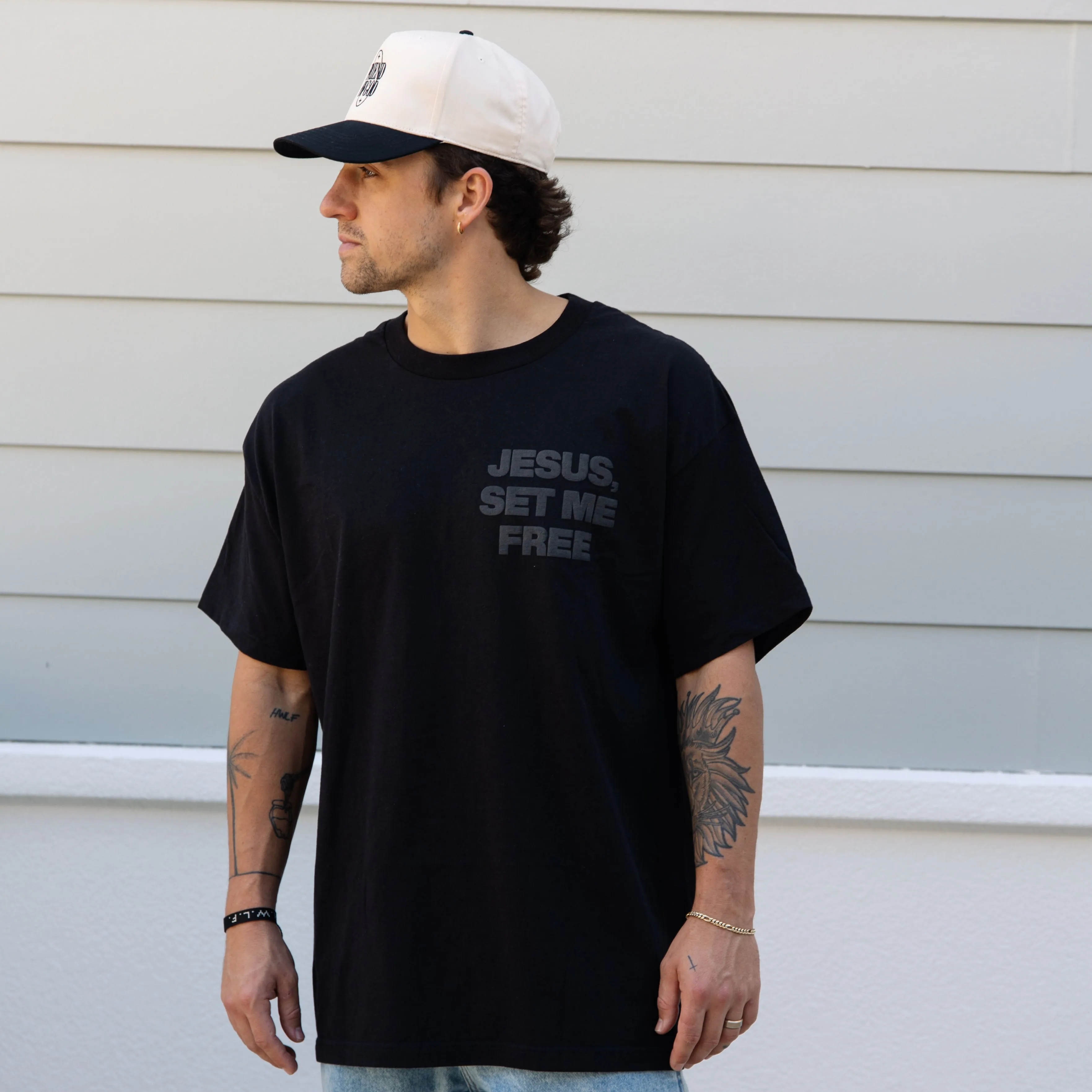 NEW! | "JESUS SET ME FREE" PUFF PRINT TEE sold by He Would Love First product image thumbnail 2