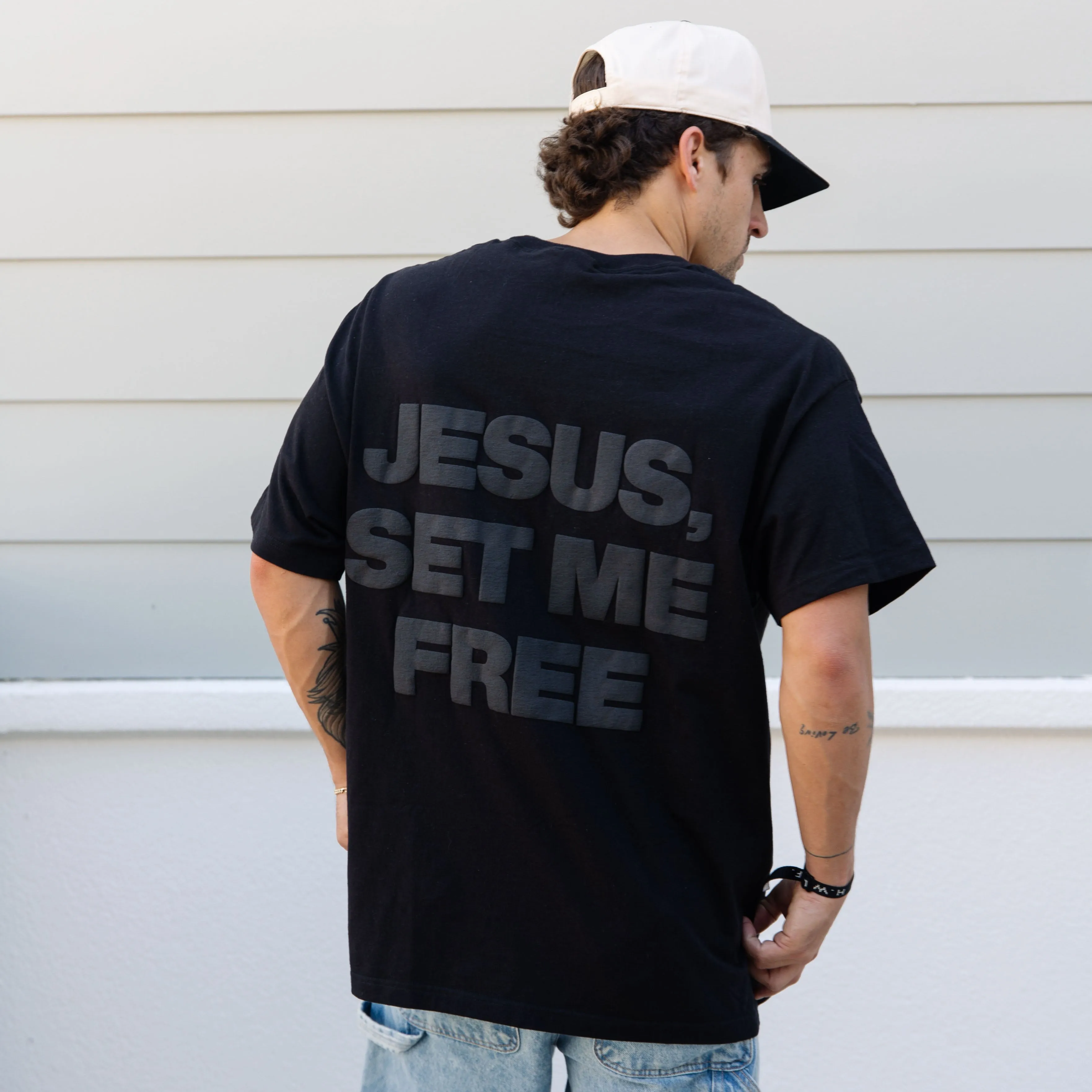 NEW! | "JESUS SET ME FREE" PUFF PRINT TEE sold by He Would Love First product image thumbnail 3