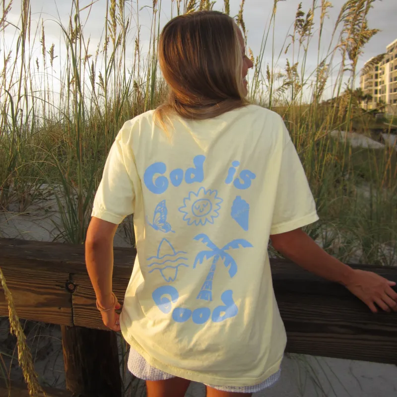 NEW! | "GOD IS GOOD" PREMIUM COMFORT COLOR TEE | YELLOW sold by He Would Love First