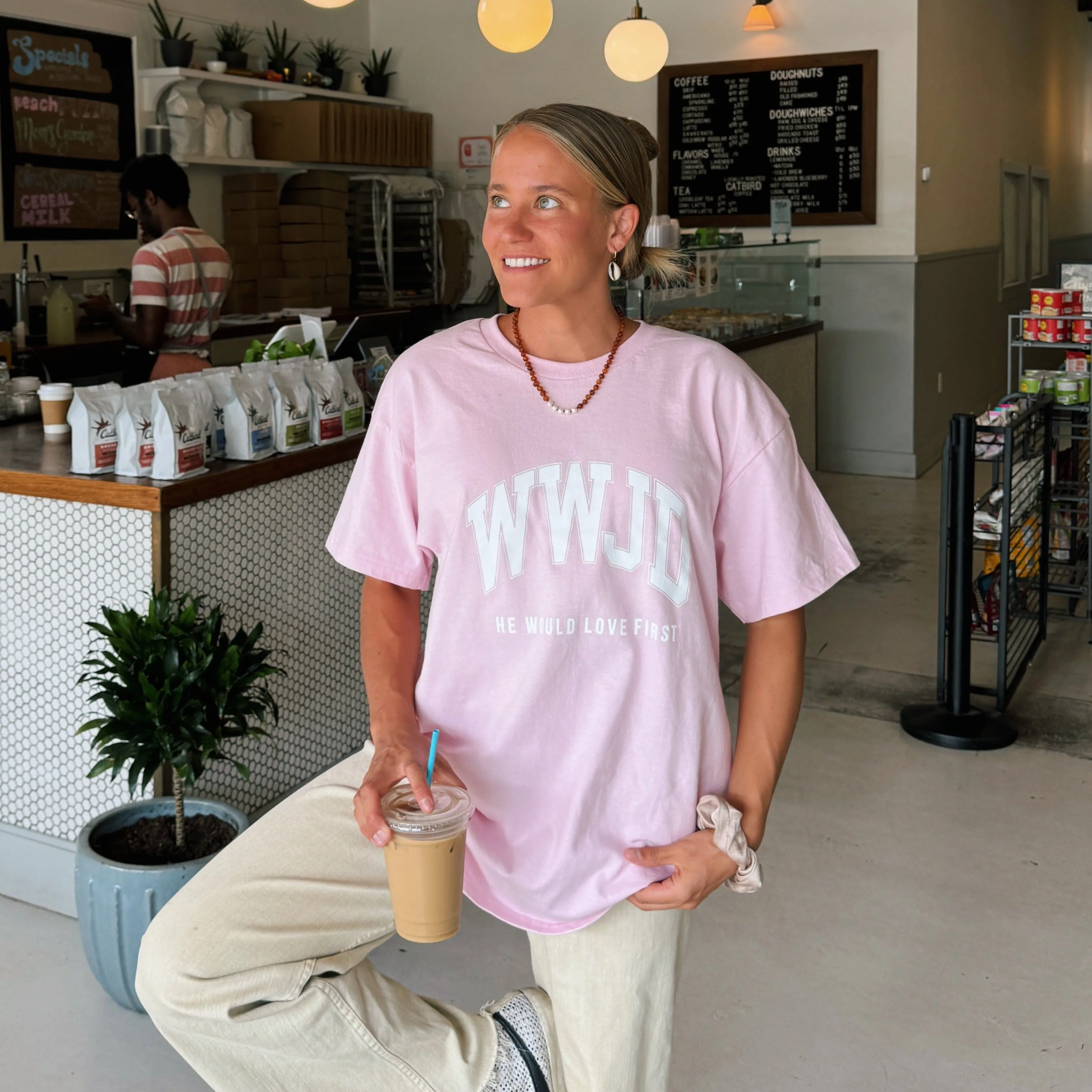 "UNIVERSITY" TEE | PINK sold by He Would Love First product image thumbnail 5