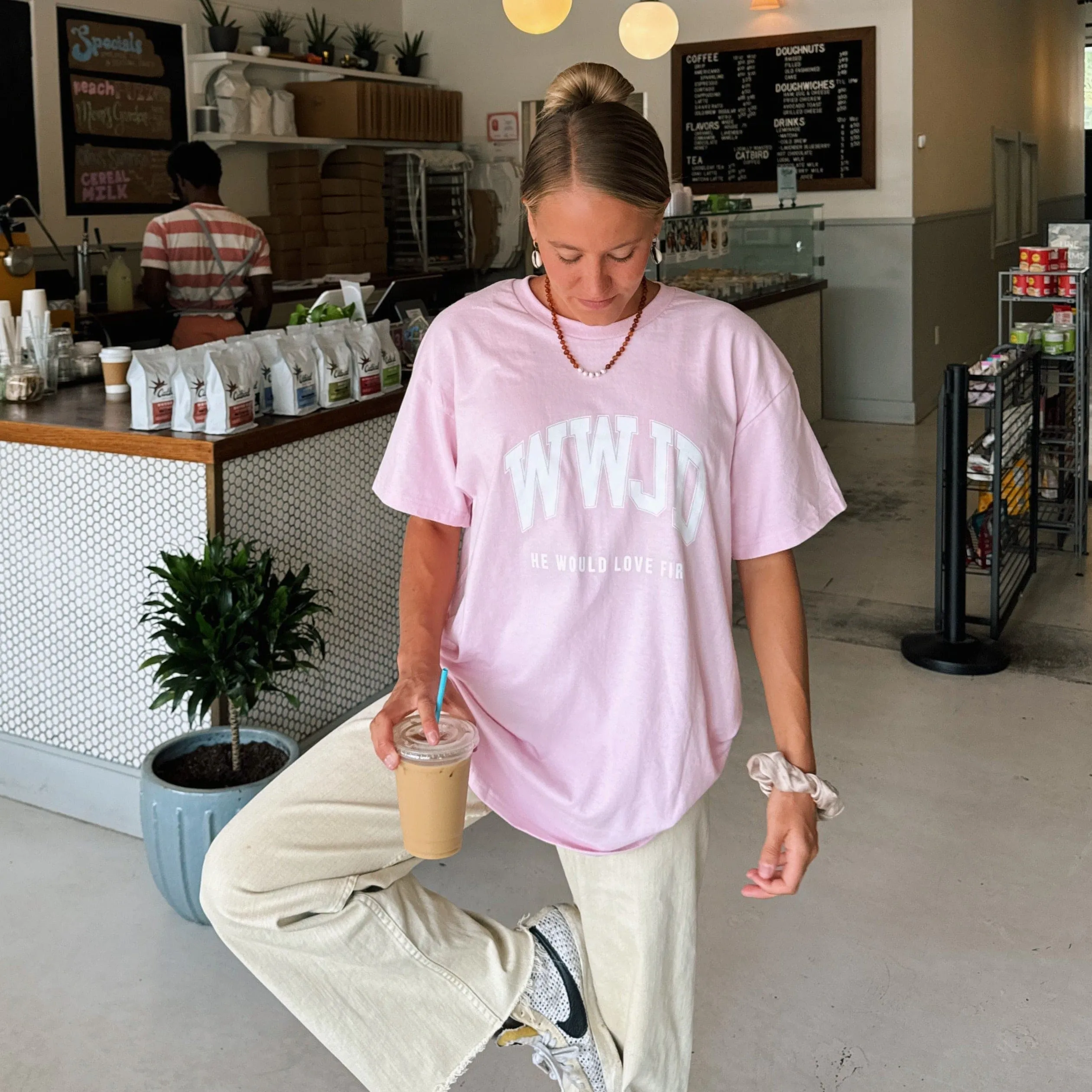 "UNIVERSITY" TEE | PINK sold by He Would Love First product image thumbnail 2