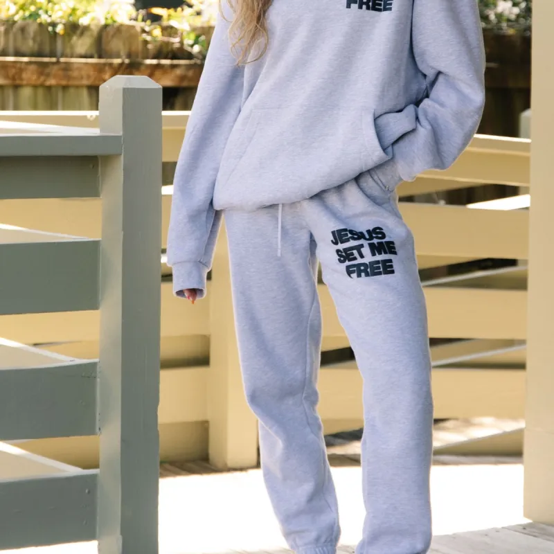 NEW! "JESUS SET ME FREE" PREMIUM PUFF PRINT PANTS sold by He Would Love First