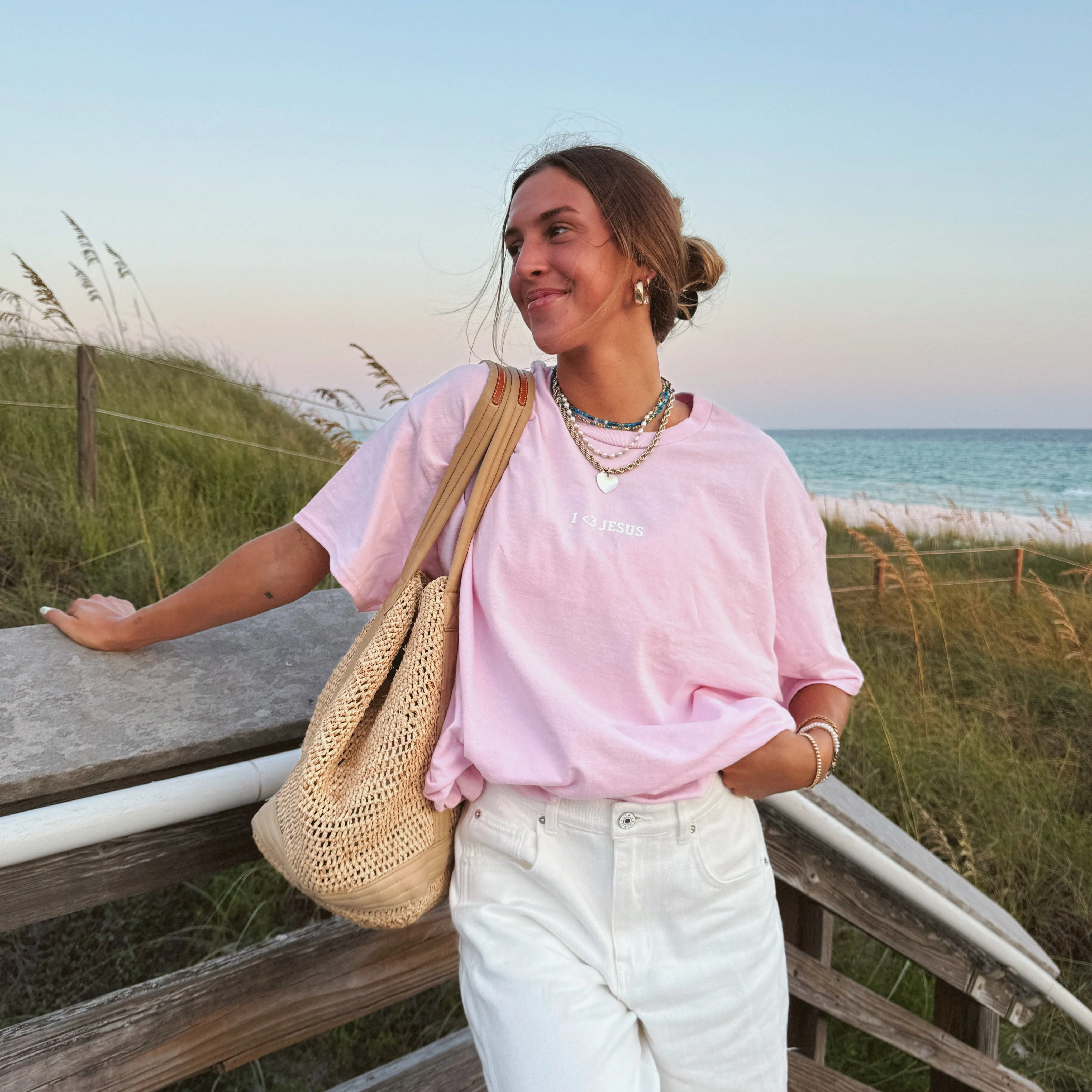 RESTOCK! | "I <3 JESUS" TEE | PINK sold by He Would Love First product image thumbnail 4