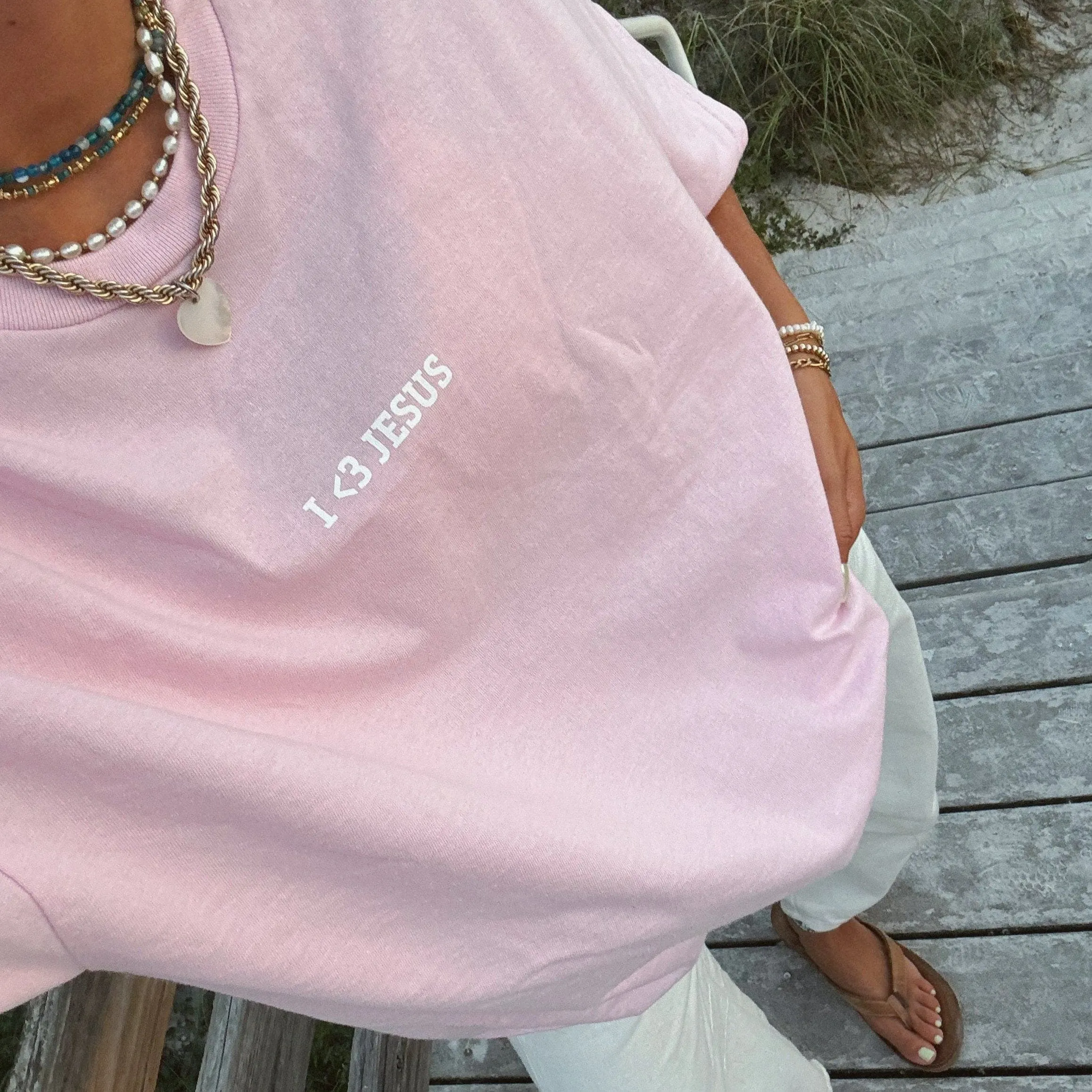 RESTOCK! | "I <3 JESUS" TEE | PINK sold by He Would Love First product image thumbnail 2