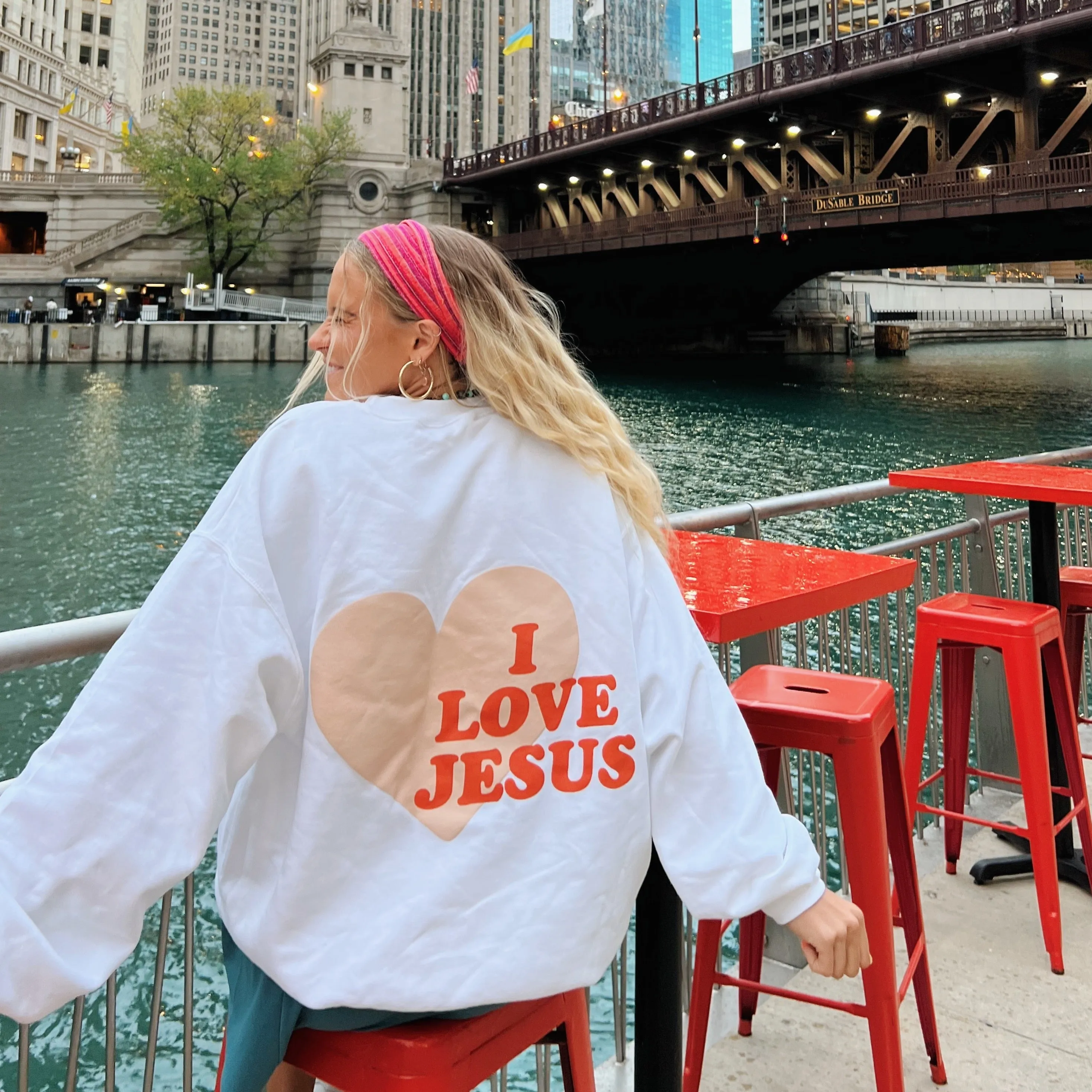 NEW! | PUFF PRINT | "I LOVE JESUS" | CREW sold by He Would Love First product image thumbnail 2