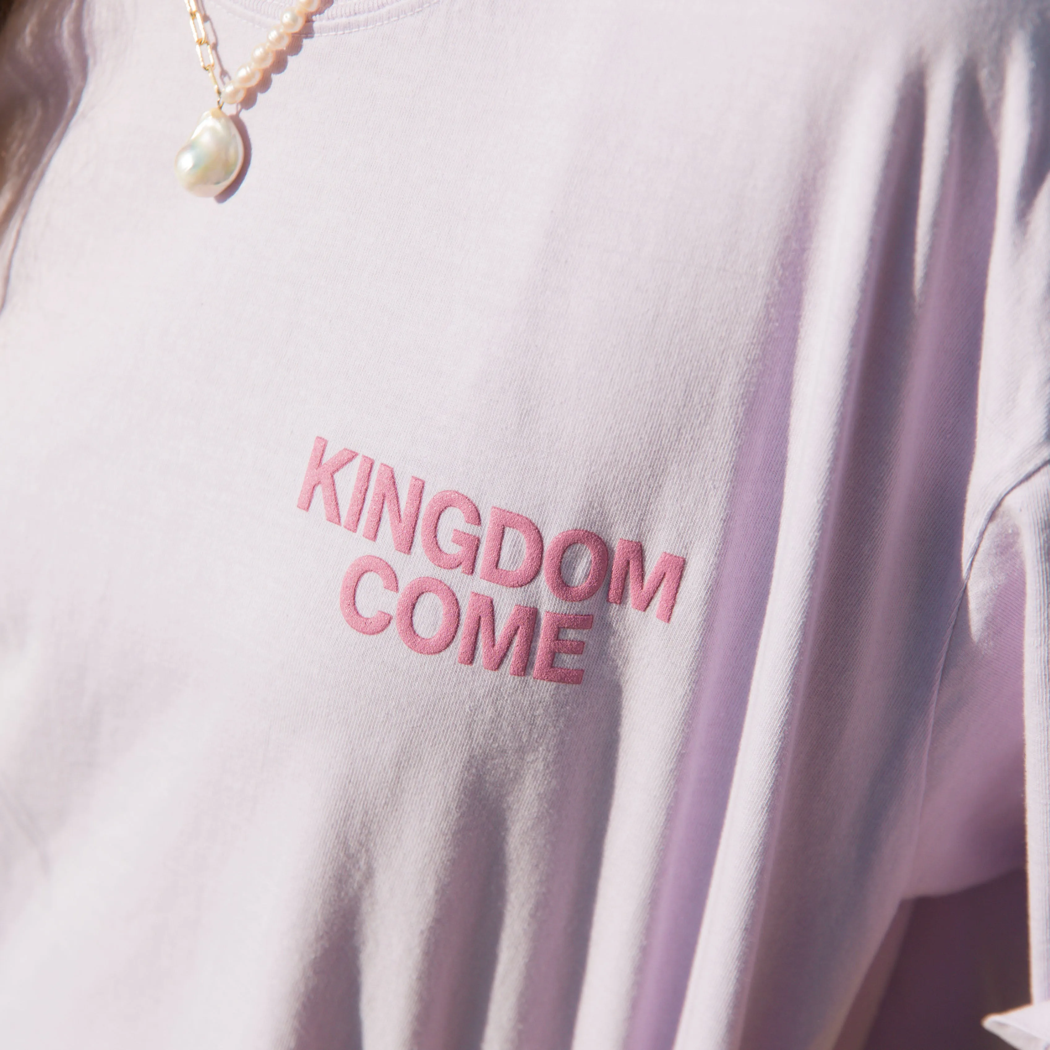 PUFF PRINT "KINGDOM COME" PREMIUM COMFORT COLOR TEE | ORCHID sold by He Would Love First product image thumbnail 2