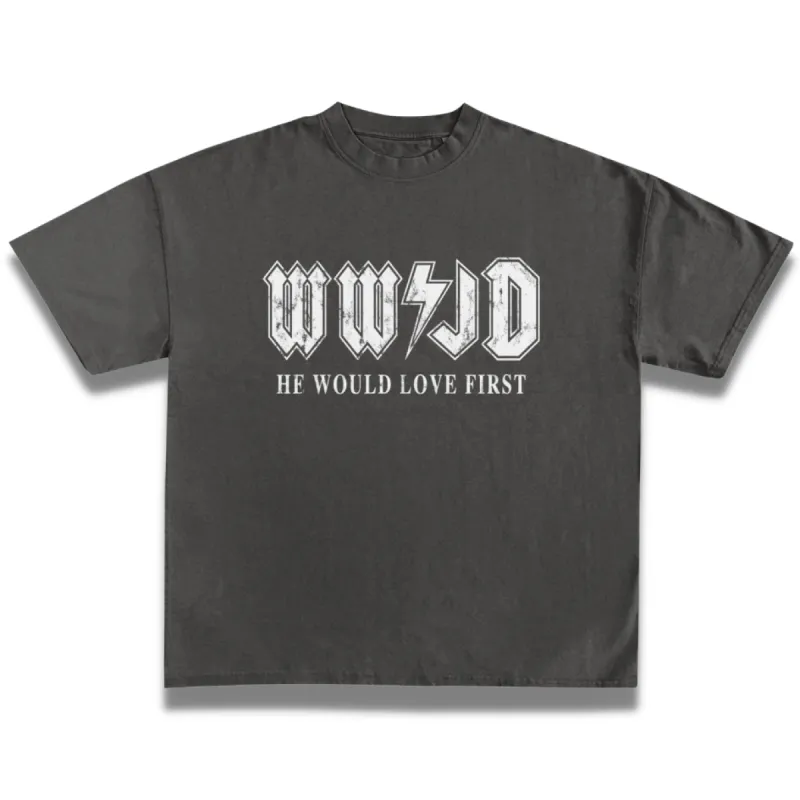 BEST SELLER! | VINTAGE WWJD | PREMIUM COMFORT COLORS TEE | PEPPER sold by He Would Love First