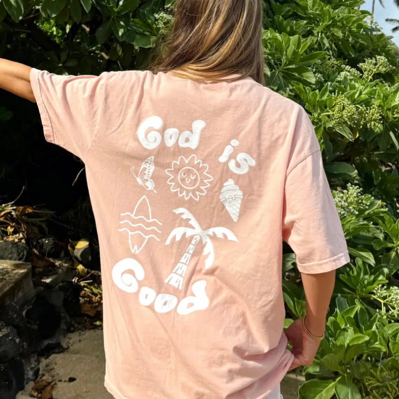 NEW! | "GOD IS GOOD" PREMIUM COMFORT COLOR TEE | PEACH sold by He Would Love First