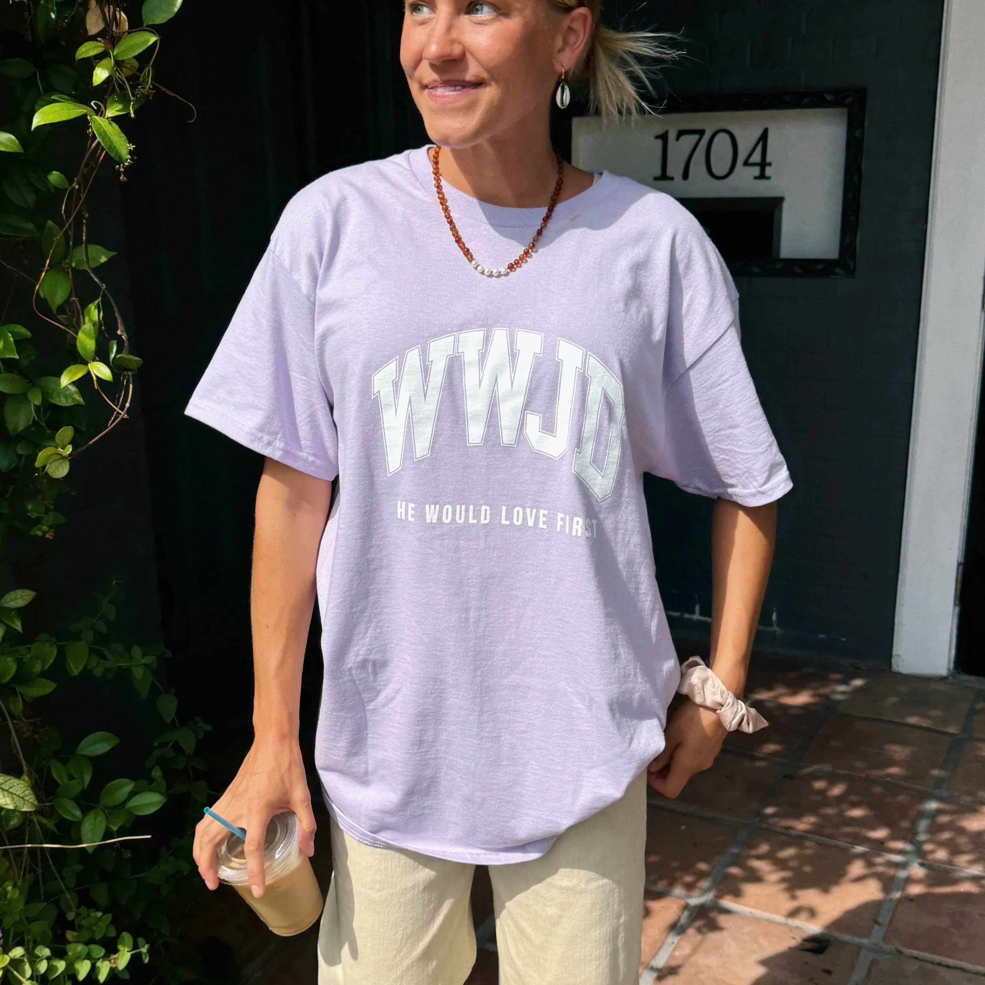 NEW! | "UNIVERSITY" TEE | ORCHID sold by He Would Love First product image thumbnail 2