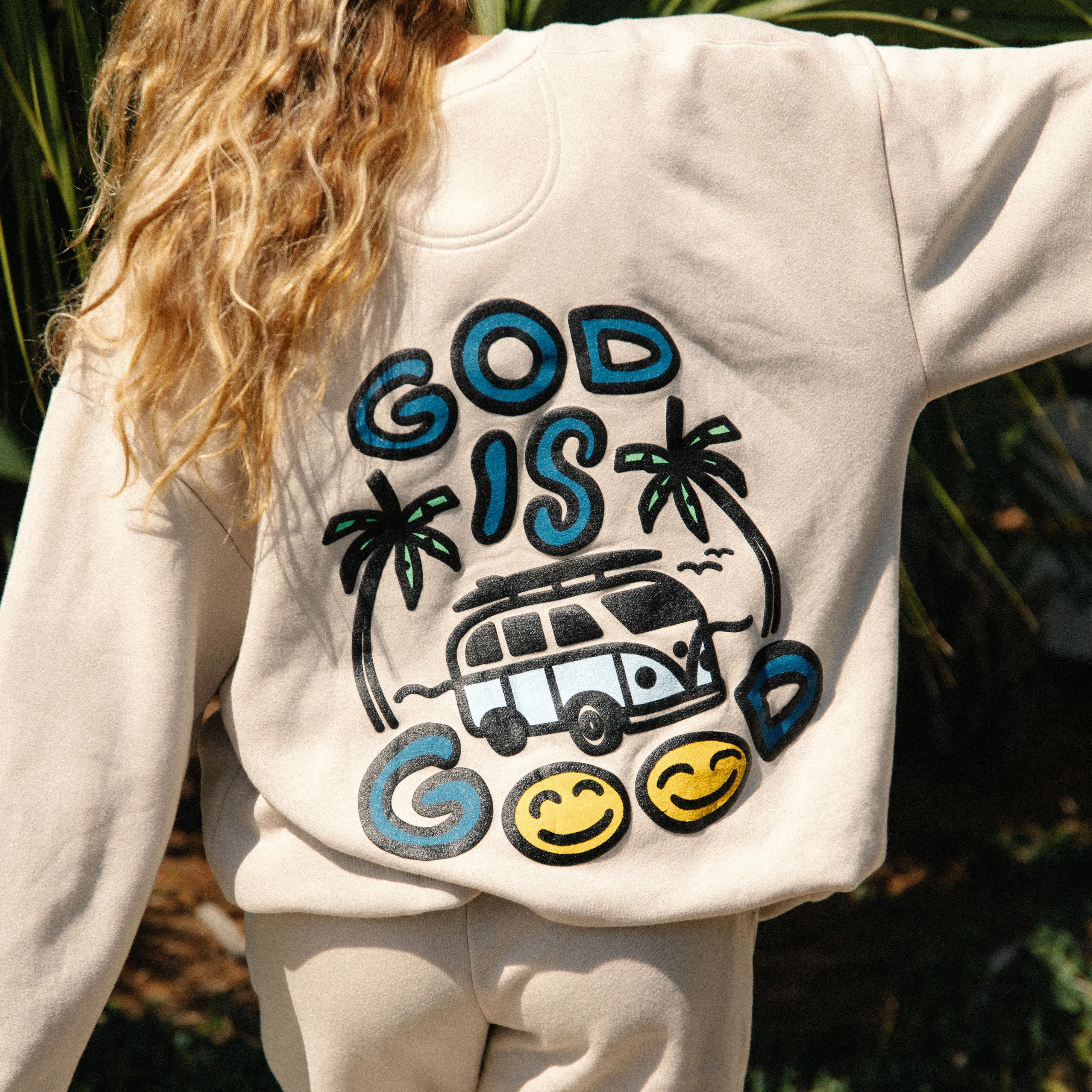 PUFF PRINT "GOD IS GOOD" PREMIUM CREWNECK sold by He Would Love First