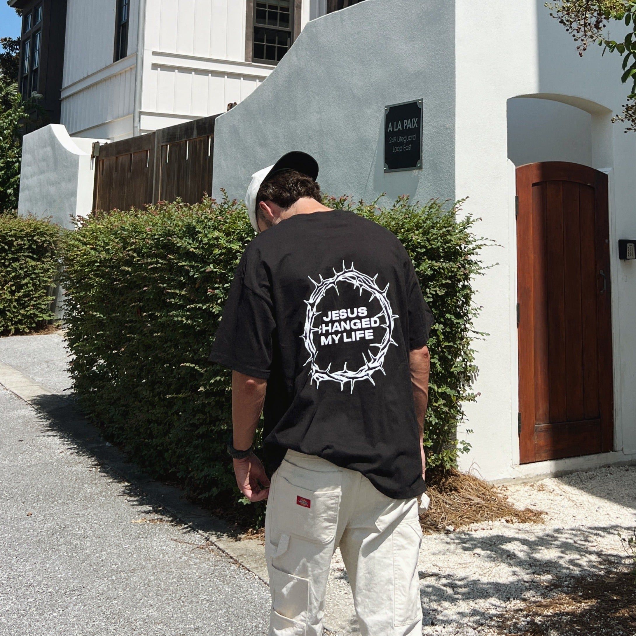 NEW! | "JESUS CHANGED MY LIFE" TEE | BLACK sold by He Would Love First product image thumbnail 2