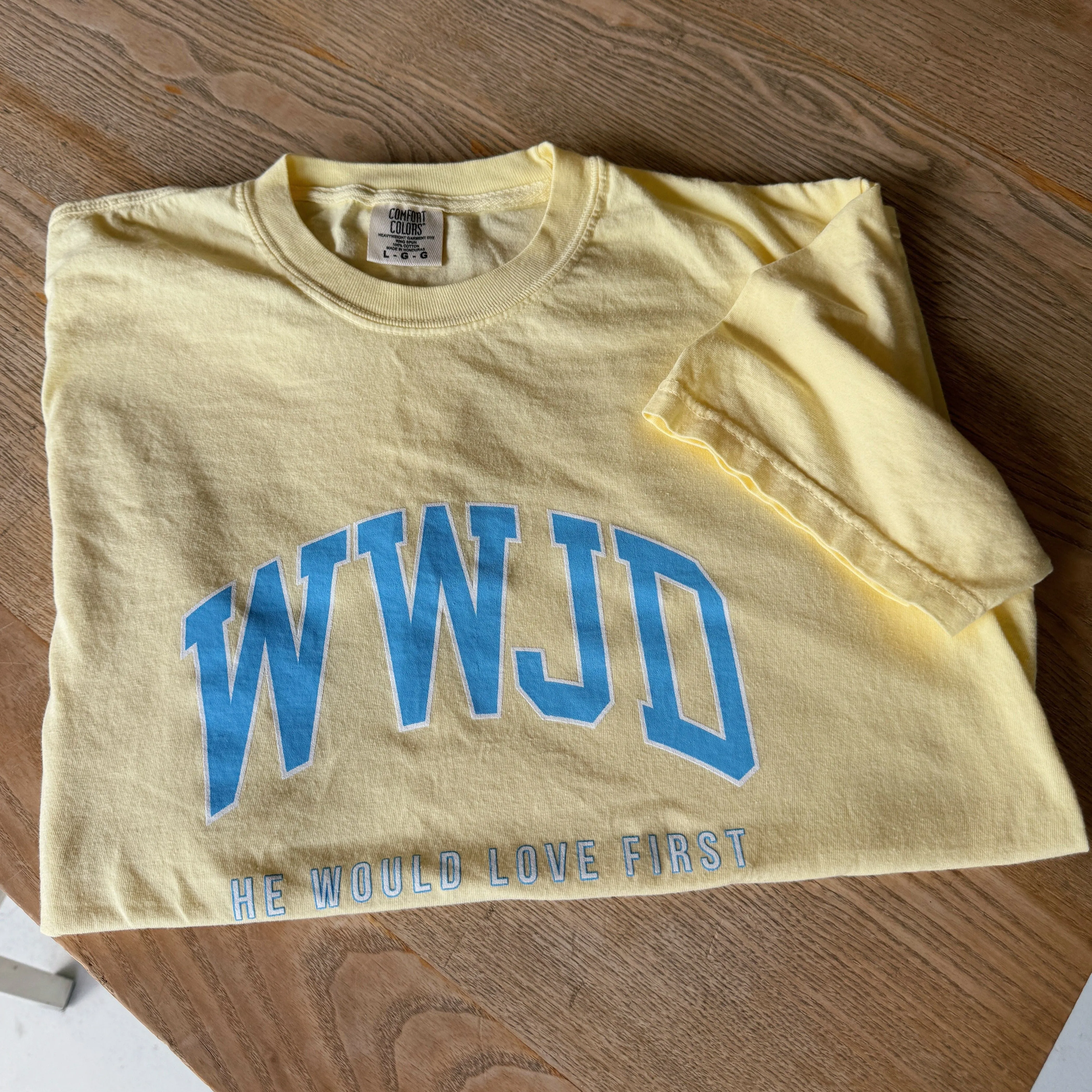 "UNIVERSITY" PREMIUM COMFORT COLOR TEE | BANANA sold by He Would Love First product image thumbnail 3
