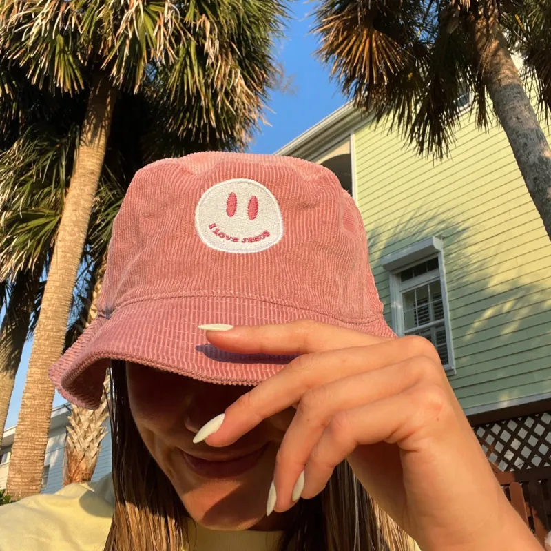 NEW! | "SMILEY" CORDUROY BUCKET HAT | MAUVE sold by He Would Love First