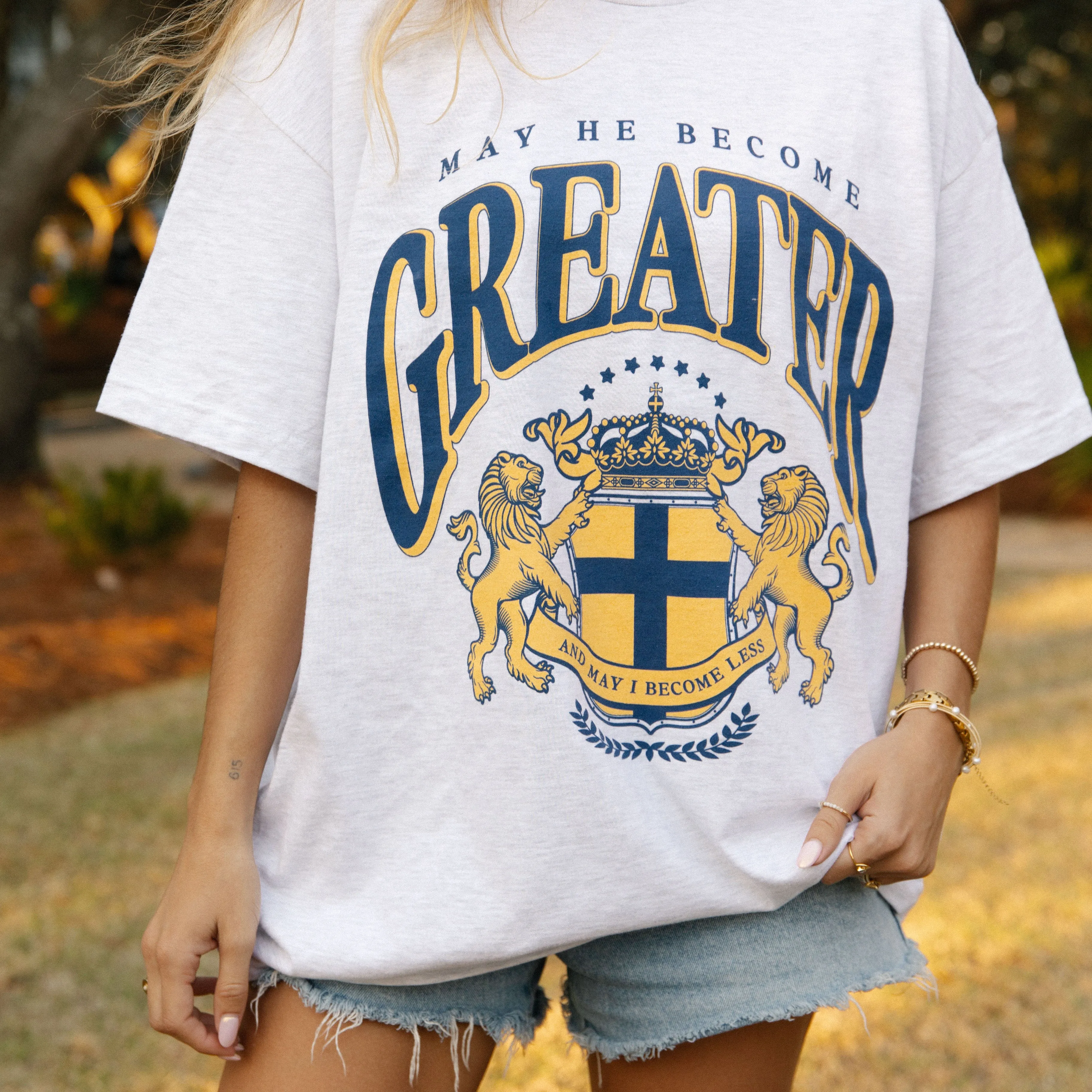 "GREATER" UNIVERSITY TEE | ASH sold by He Would Love First product image thumbnail 4