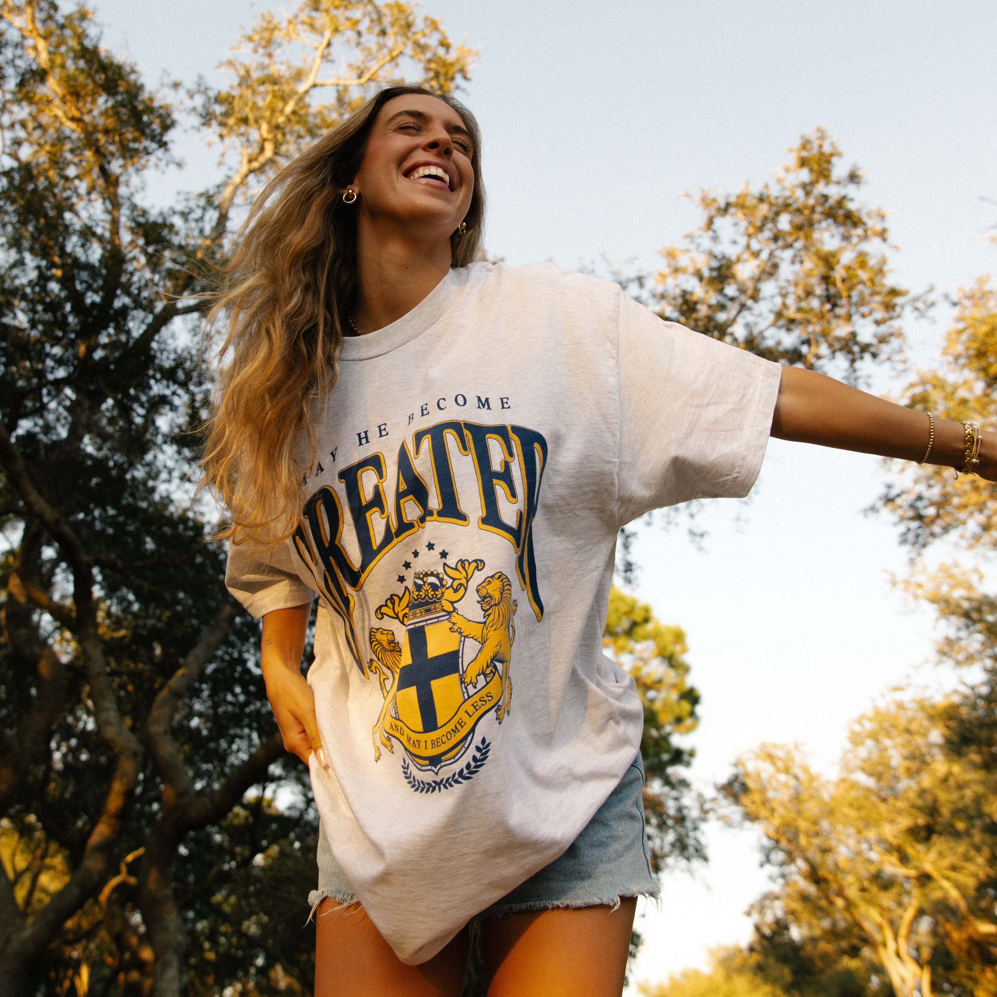 "GREATER" UNIVERSITY TEE | ASH sold by He Would Love First product image thumbnail 2