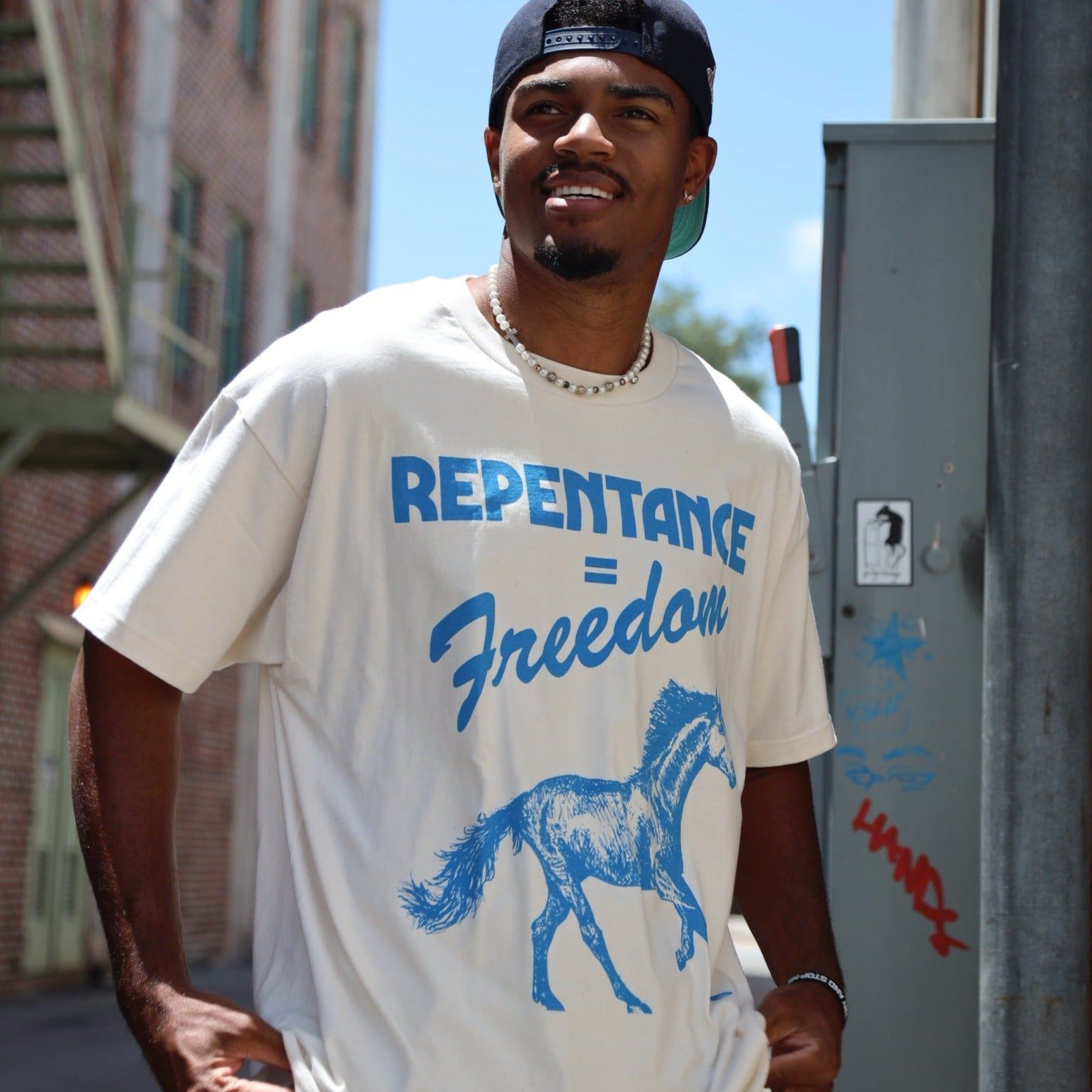 NEW! | "FREEDOM" TEE " | NATURAL sold by He Would Love First product image thumbnail 3