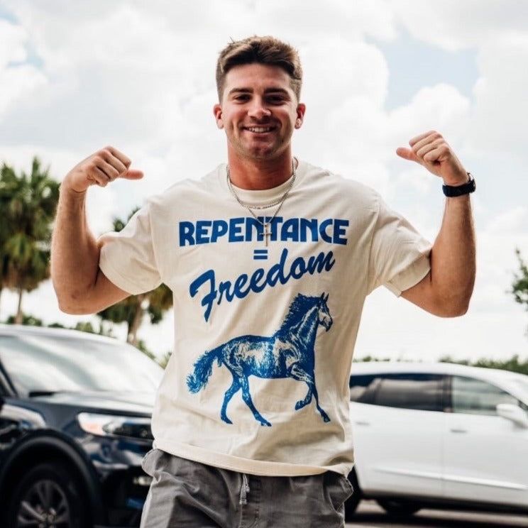 NEW! | "FREEDOM" TEE " | NATURAL sold by He Would Love First product image thumbnail 2