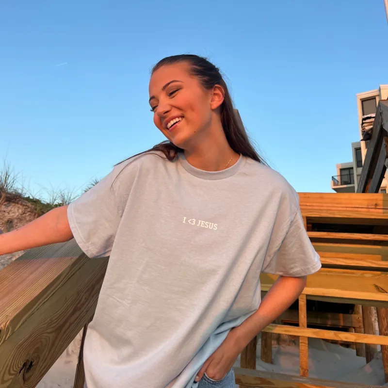 "I <3 JESUS" TEE | LIGHT BLUE sold by He Would Love First
