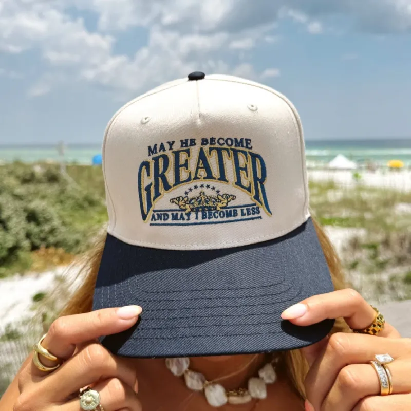 NEW! | "GREATER" UNIVERSITY PREMIUM HAT | NAVY/NATURAL sold by He Would Love First
