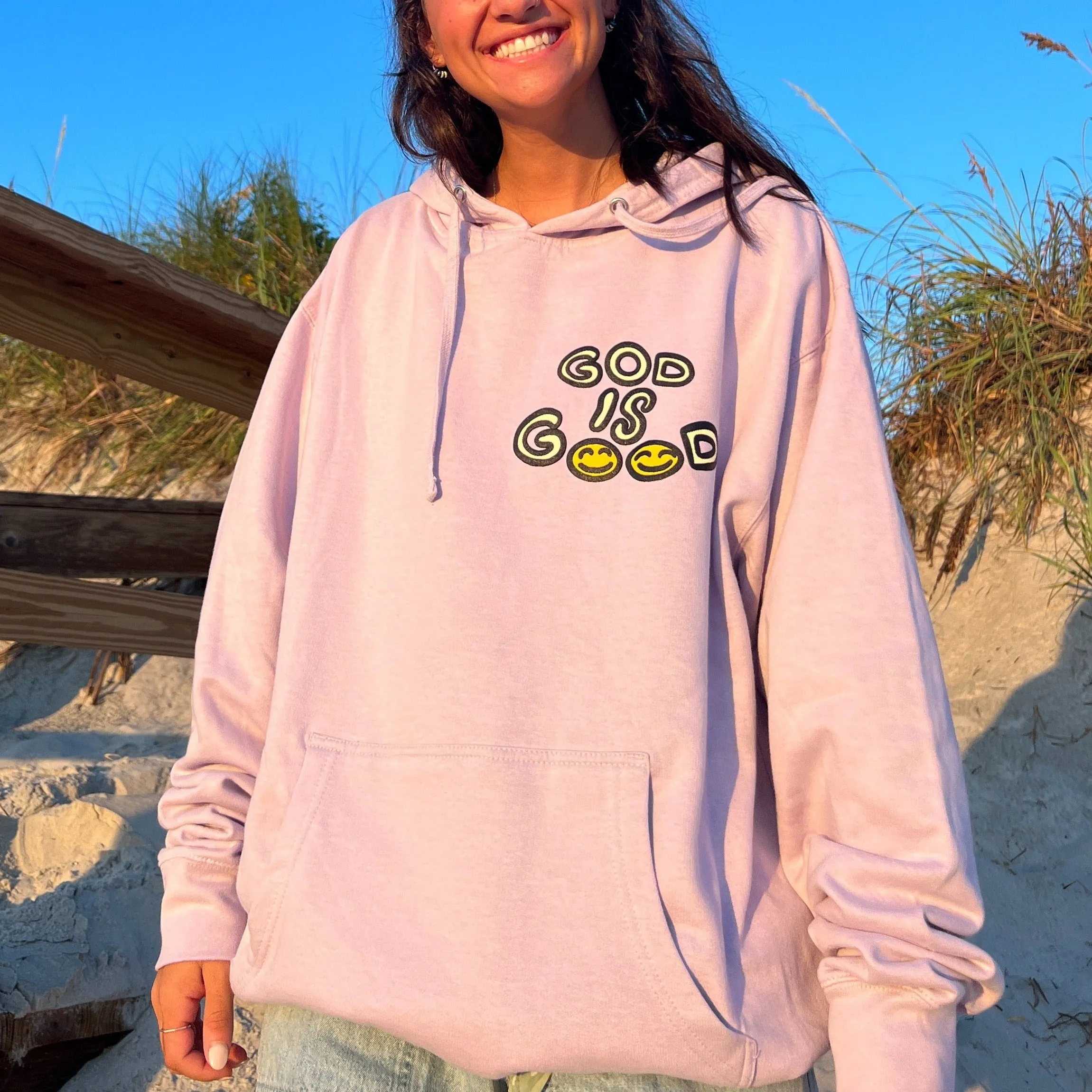 NEW! | PUFF PRINT "GOD IS GOOD" HOODIE | ORCHID sold by He Would Love First product image thumbnail 3