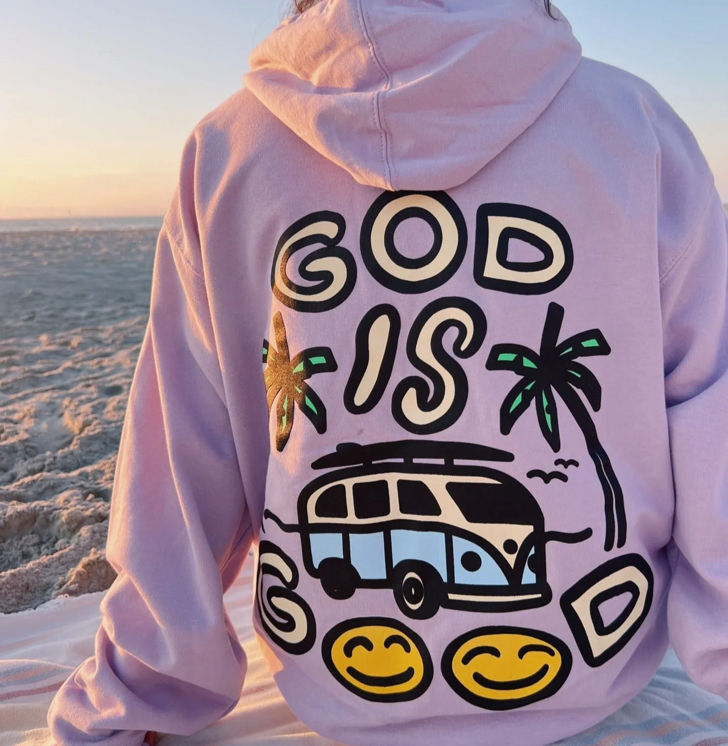 NEW! | PUFF PRINT "GOD IS GOOD" HOODIE | ORCHID sold by He Would Love First