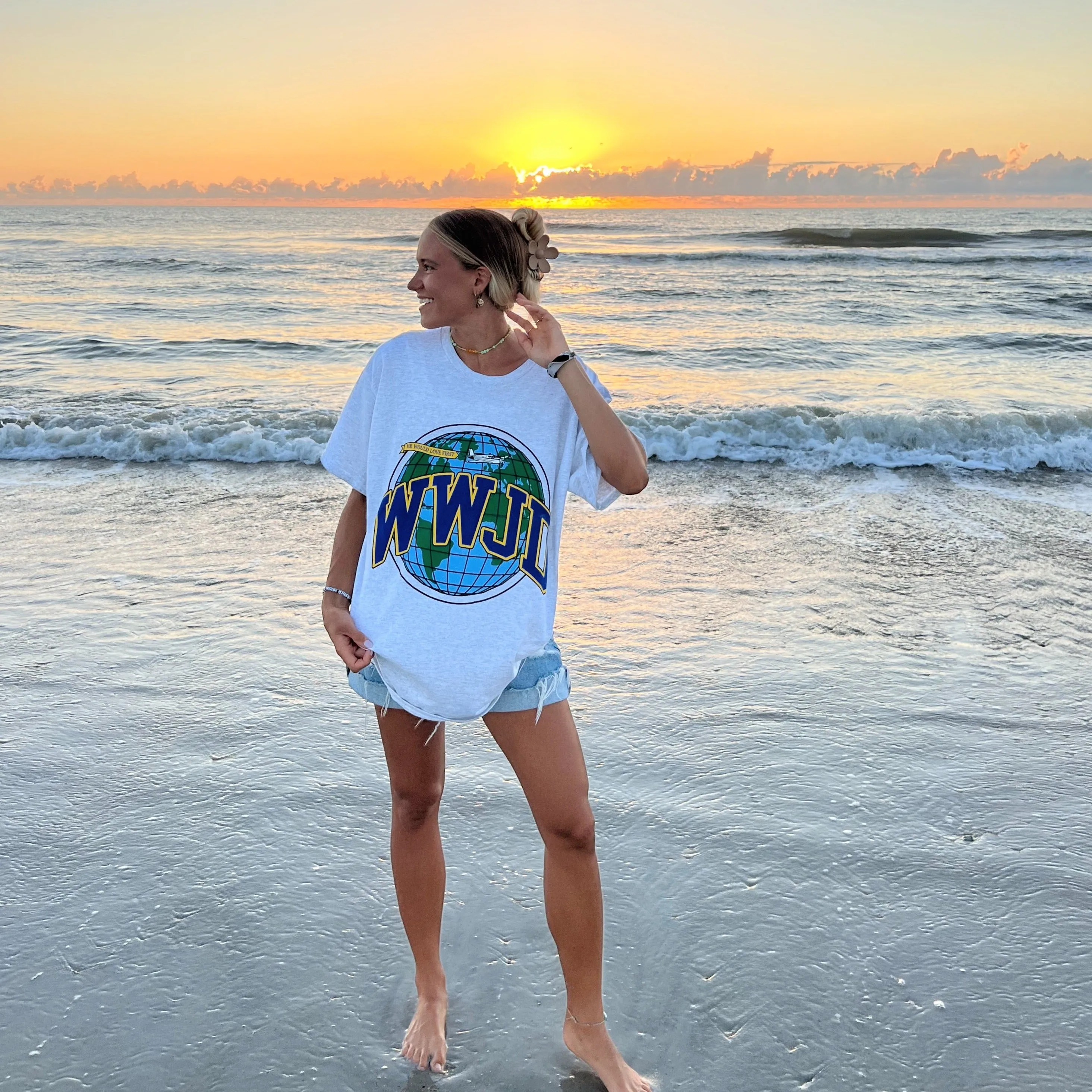 GLOBAL "UNIVERSITY" TEE | ASH sold by He Would Love First product image thumbnail 2