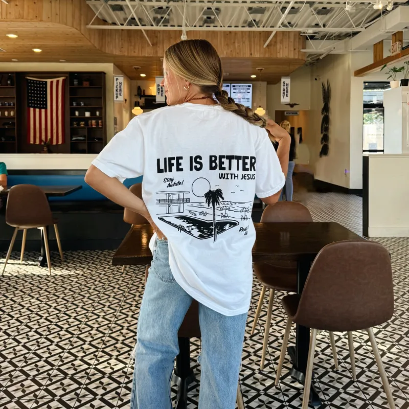 NEW! | "LIFE IS BETTER WITH JESUS" | PREMIUM COMFORT COLOR TEE sold by He Would Love First