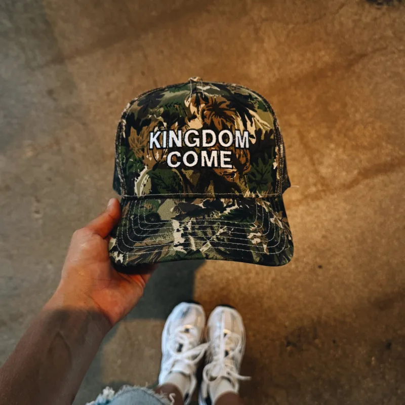 NEW! | "KINGDOM COME" EMBROIDERED TRUCKER HAT | CAMO sold by He Would Love First