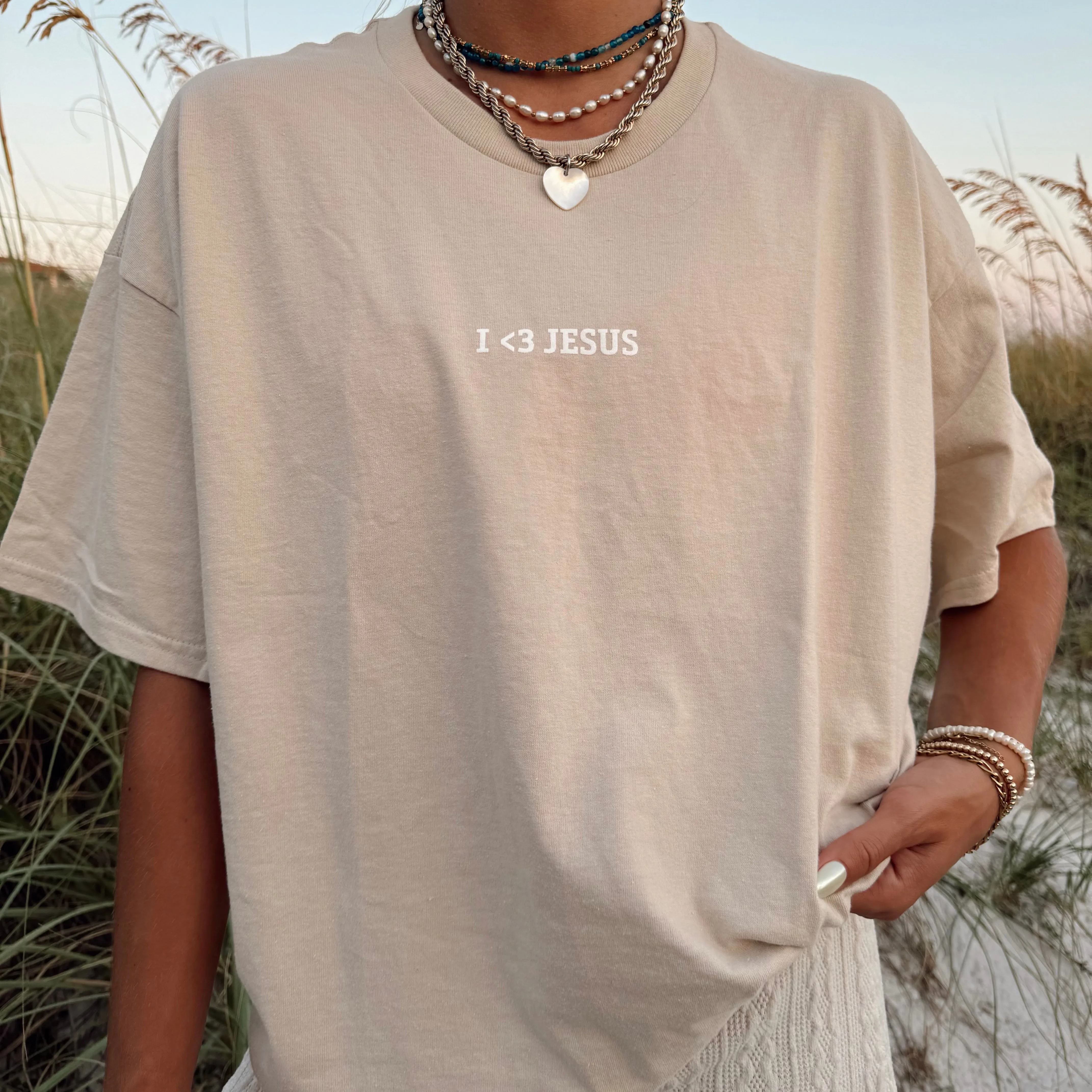 "I <3 JESUS" TEE | SAND sold by He Would Love First