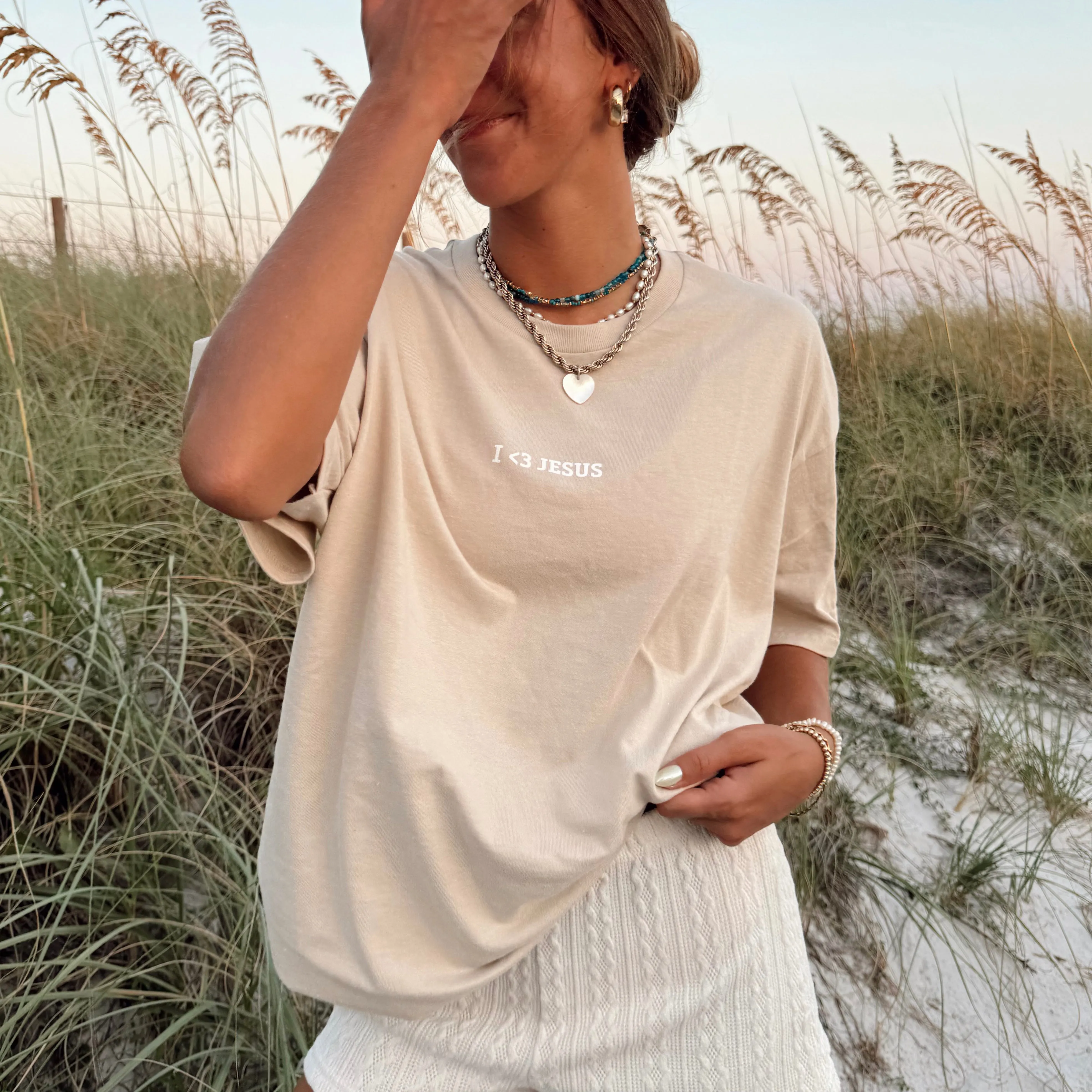 "I <3 JESUS" TEE | SAND sold by He Would Love First product image thumbnail 2