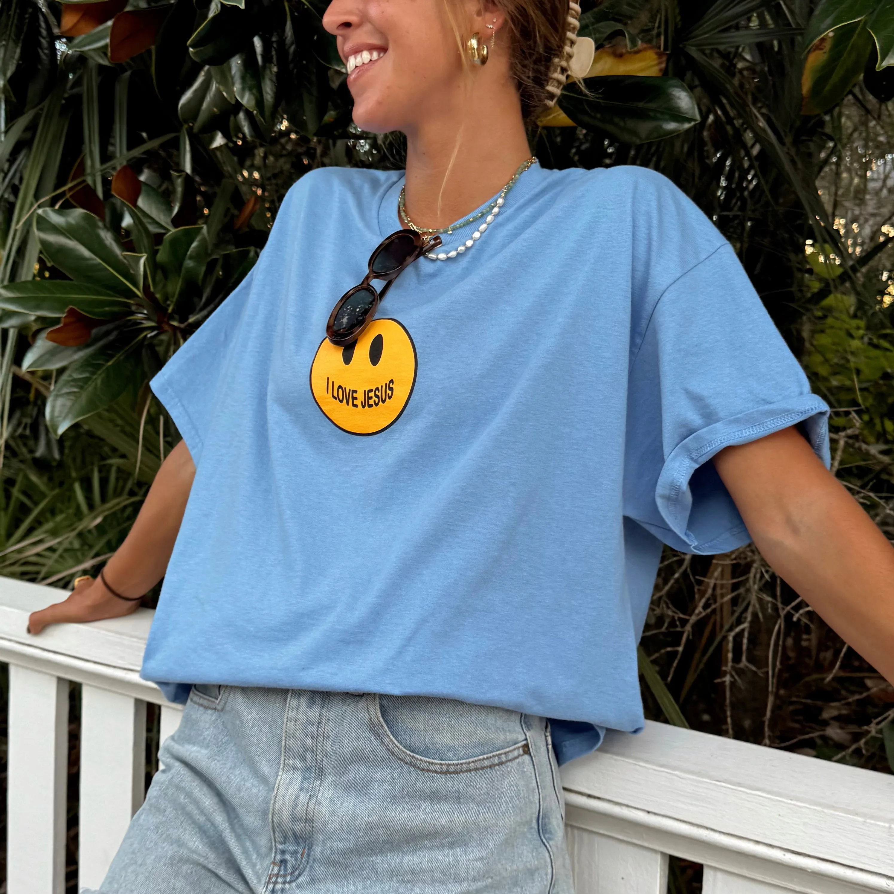 NEW! | SMILEY "I LOVE JESUS" TEE | CAROLINA sold by He Would Love First product image thumbnail 4