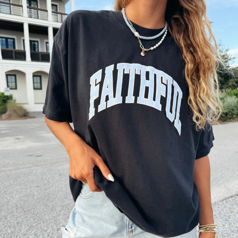 RESTOCK! | "FAITHFUL" | PREMIUM COMFORT COLOR TEE | BLACK sold by He Would Love First