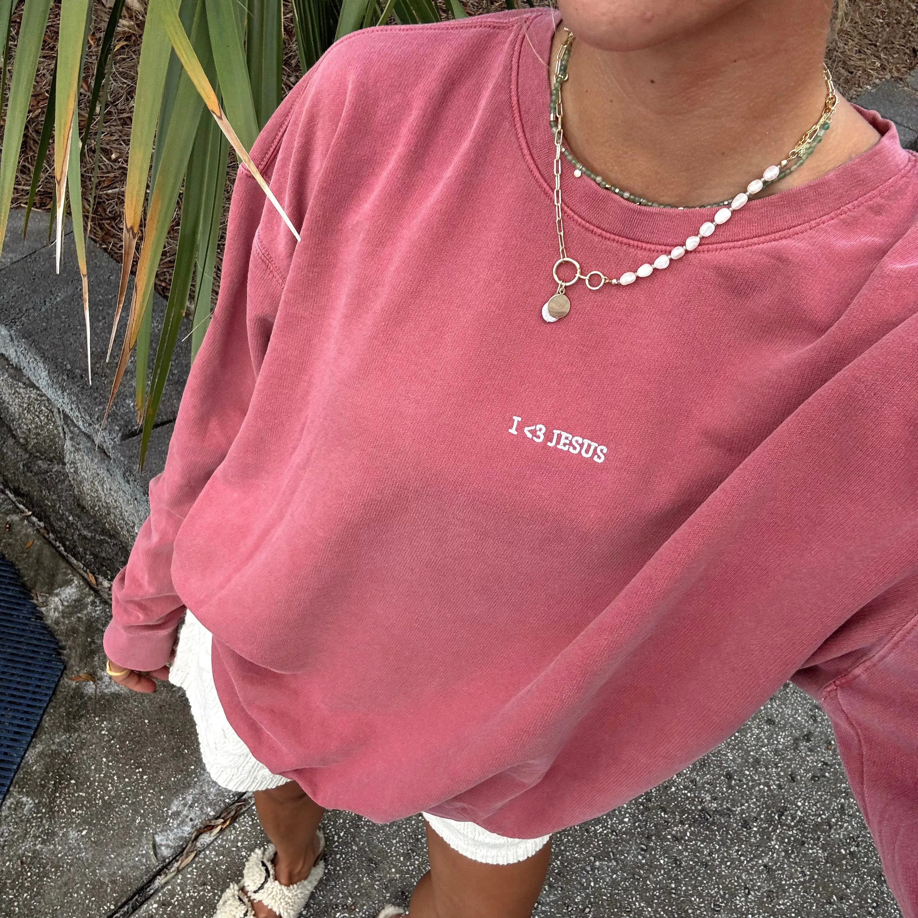 NEW! | "I <3 JESUS" PREMIUM COMFORT COLOR CREWNECK | CRIMSON sold by He Would Love First