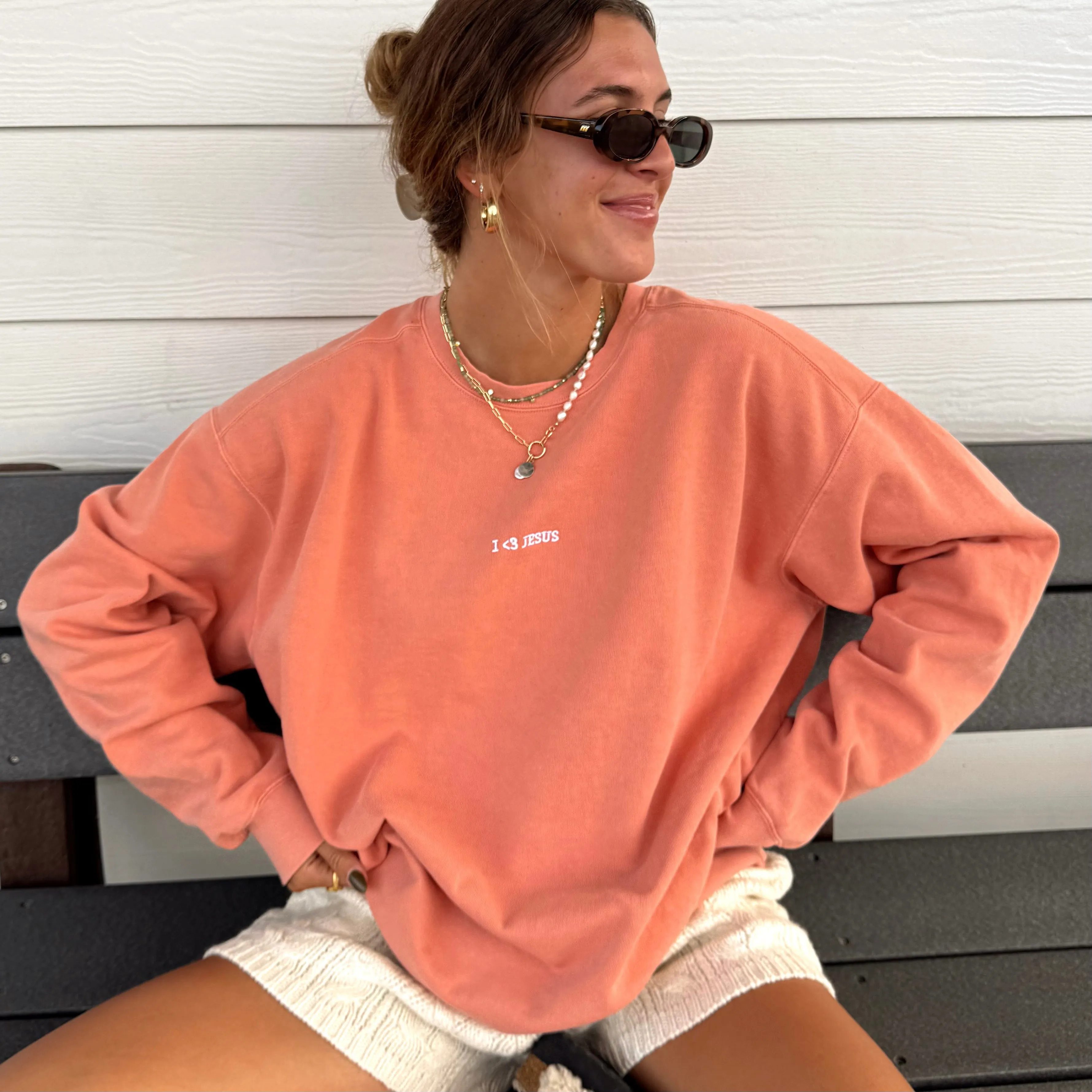 NEW! | "I <3 JESUS" PREMIUM COMFORT COLOR CREWNECK sold by He Would Love First product image thumbnail 3