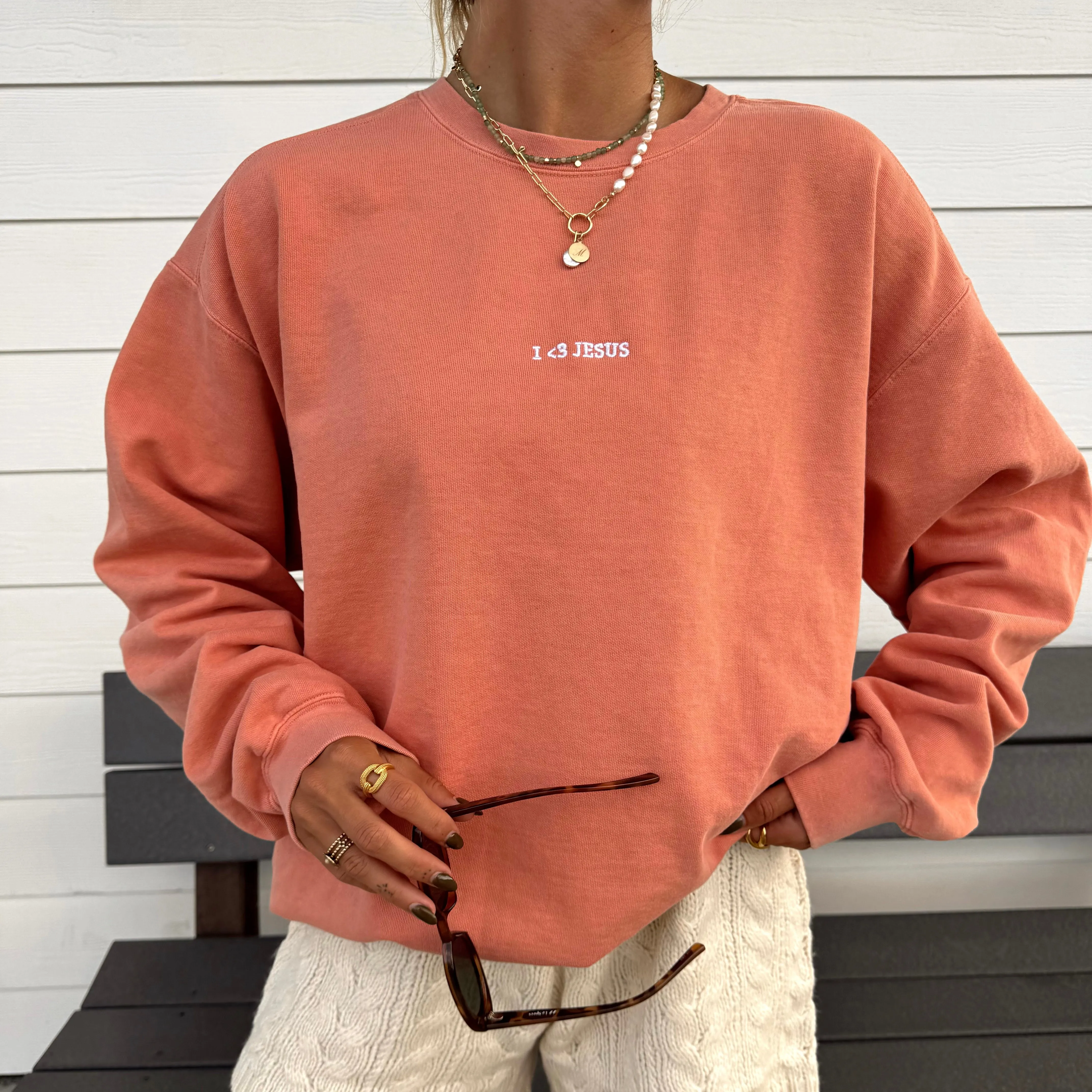 NEW! | "I <3 JESUS" PREMIUM COMFORT COLOR CREWNECK sold by He Would Love First