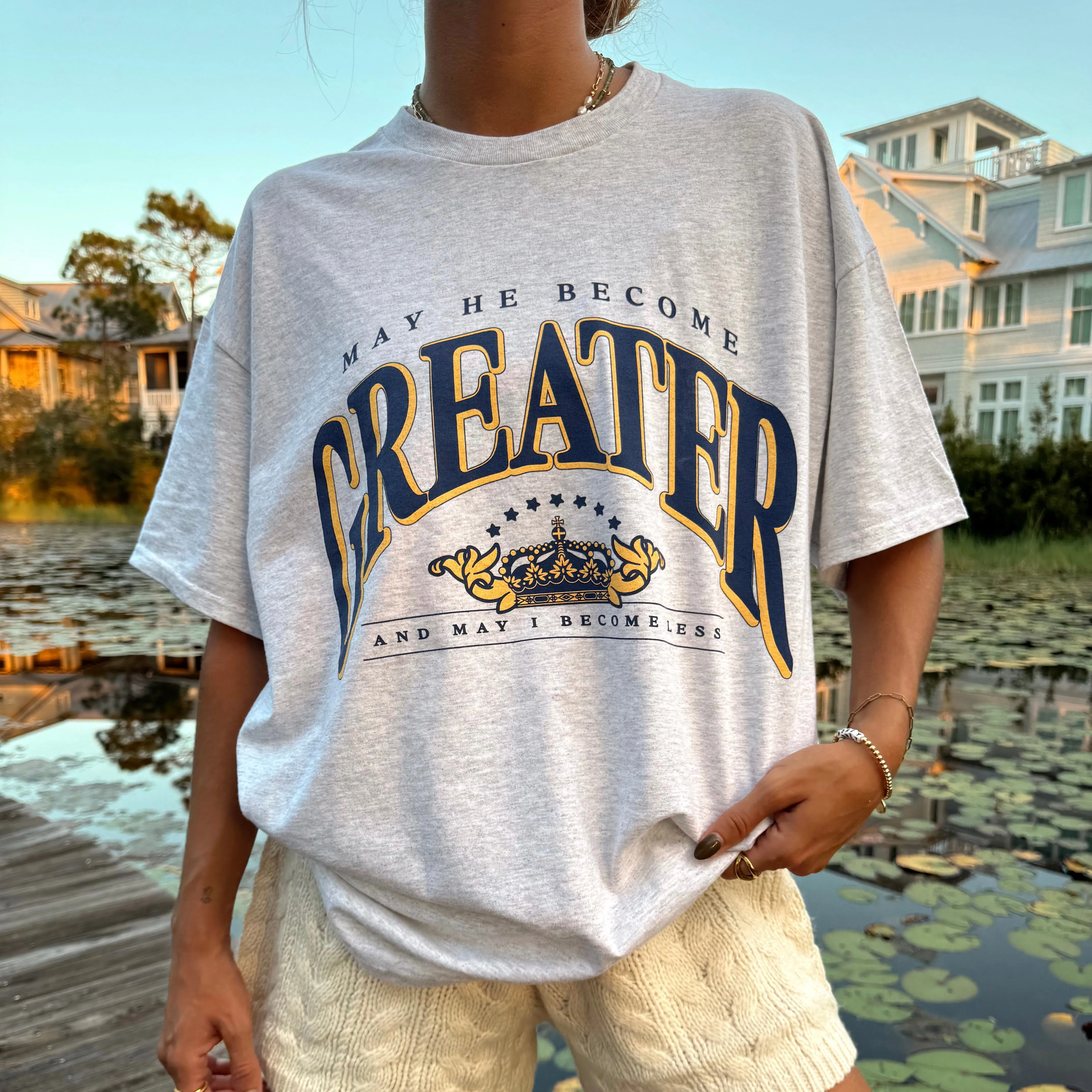 NEW! | "GREATER" UNIVERSITY TEE | ASH sold by He Would Love First product image thumbnail 2