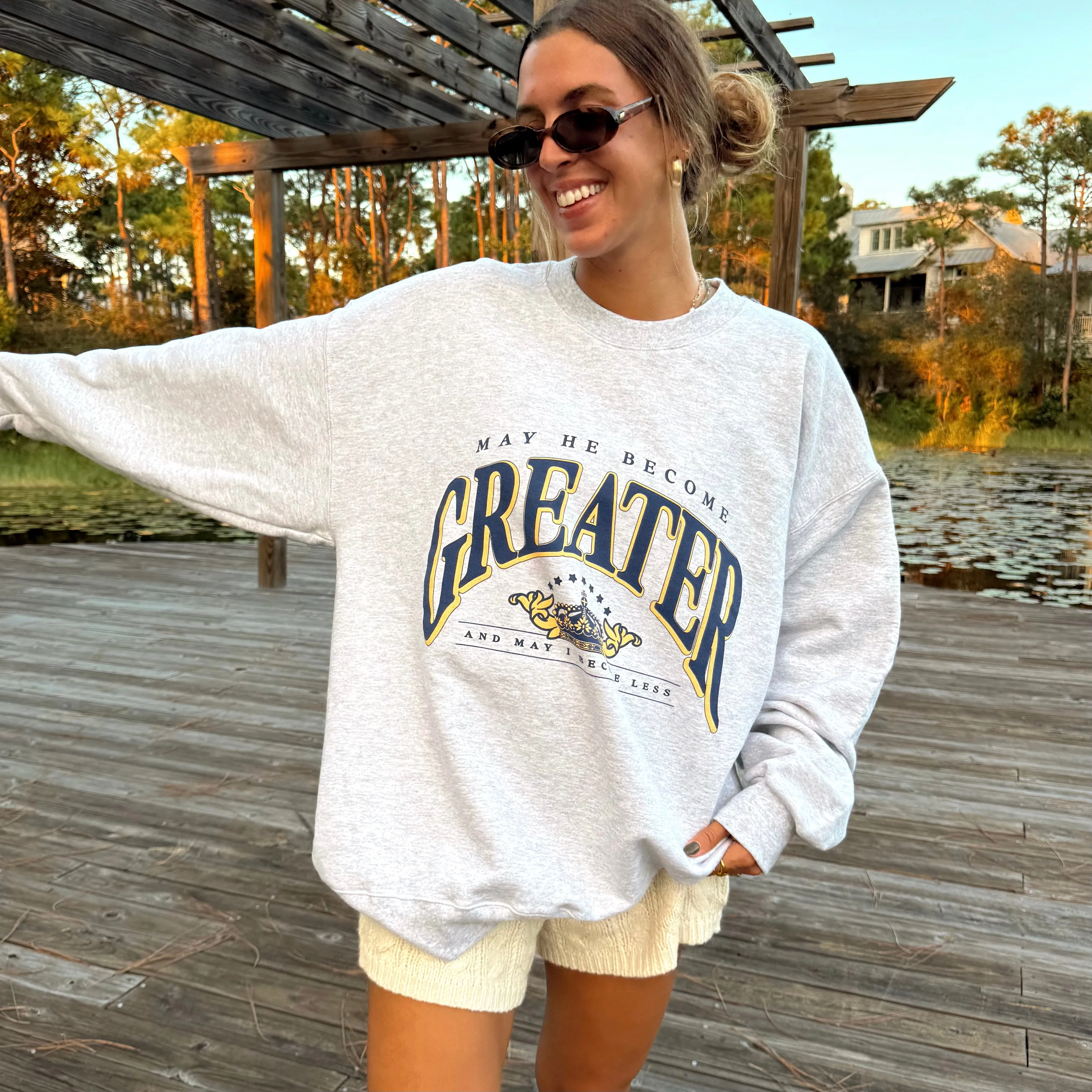 NEW! | "GREATER" UNIVERSITY CREWNECK | ASH sold by He Would Love First