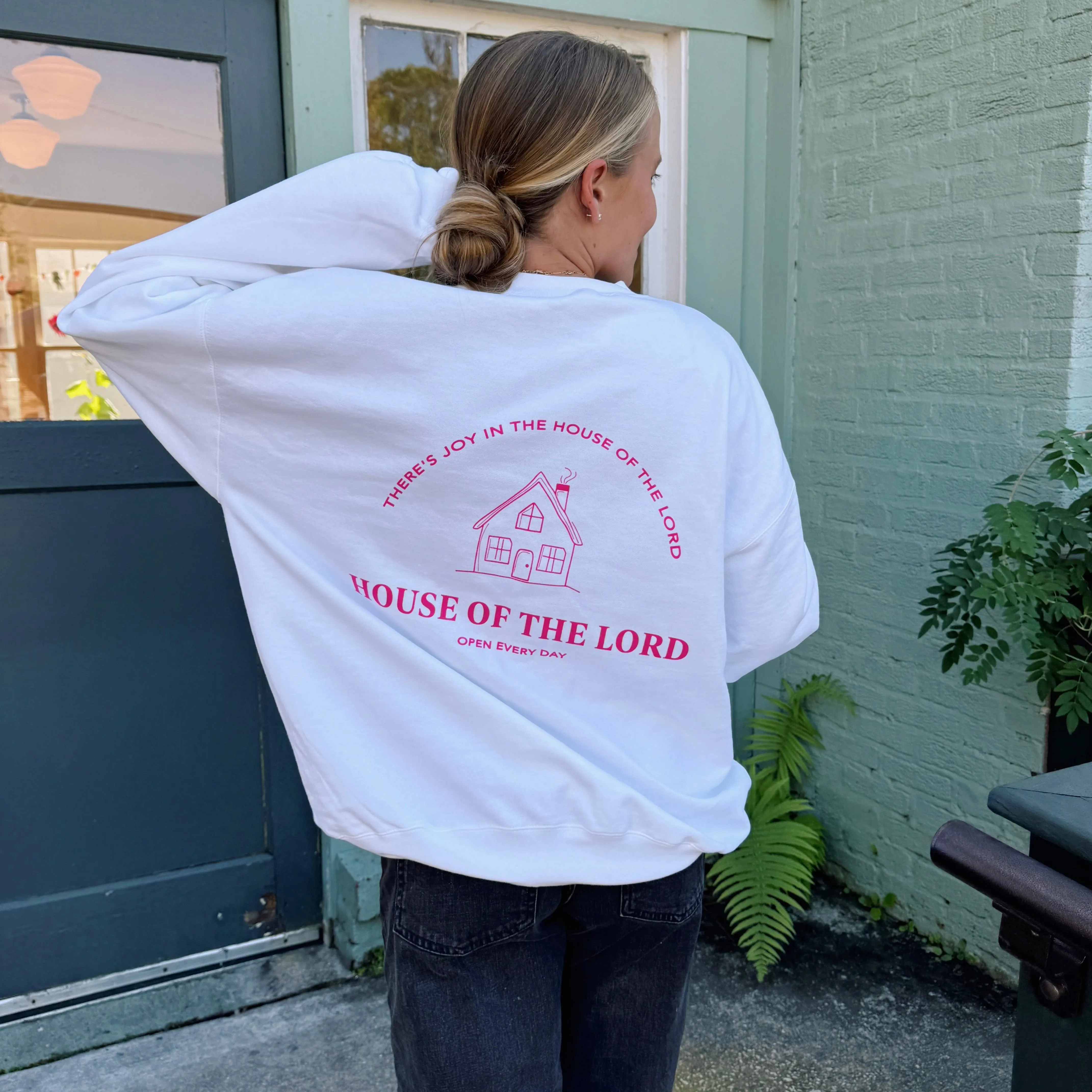 NEW! | "HOUSE OF THE LORD" COZY CREW | WHITE sold by He Would Love First product image thumbnail 4