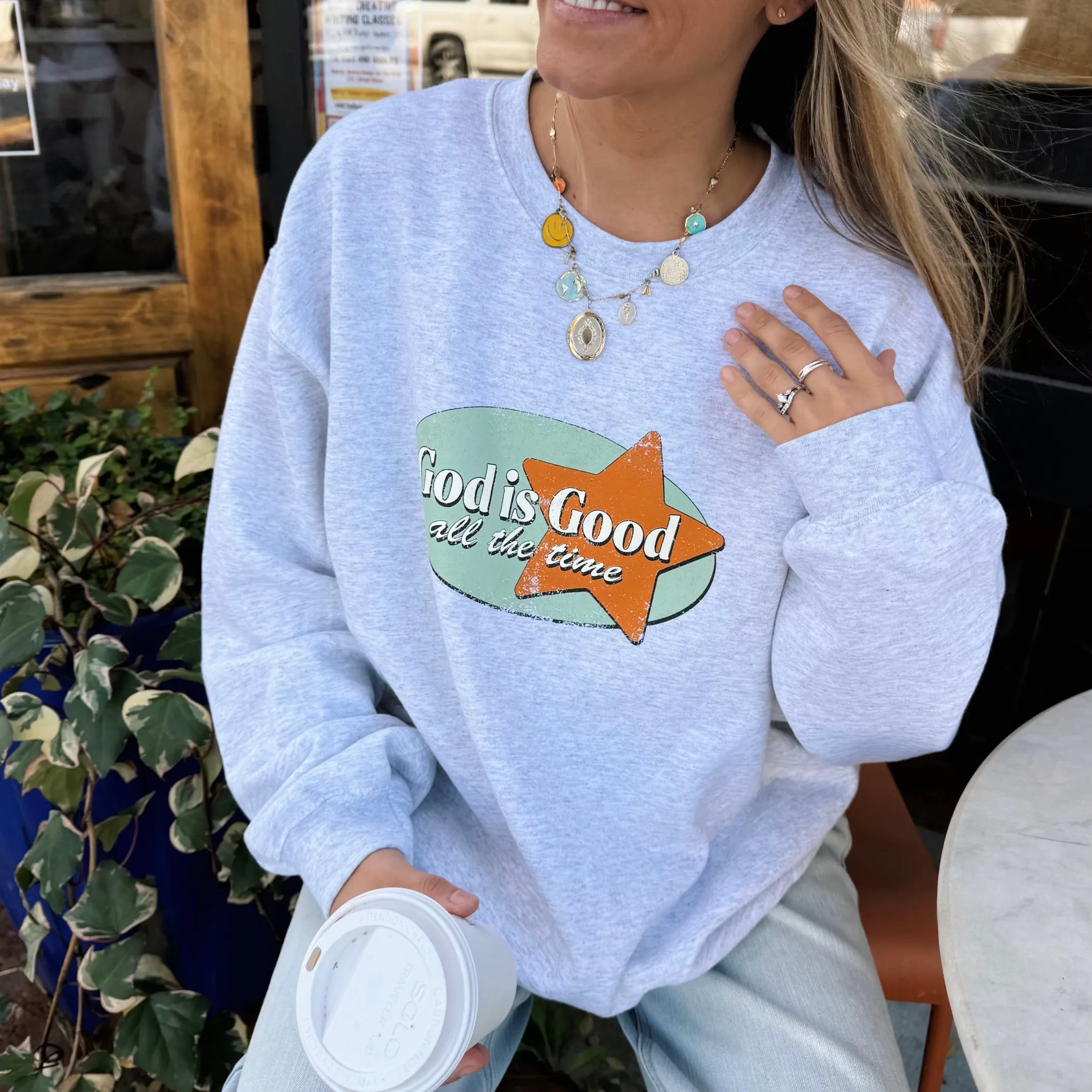 "GOD IS GOOD" RETRO CREWNECK sold by He Would Love First