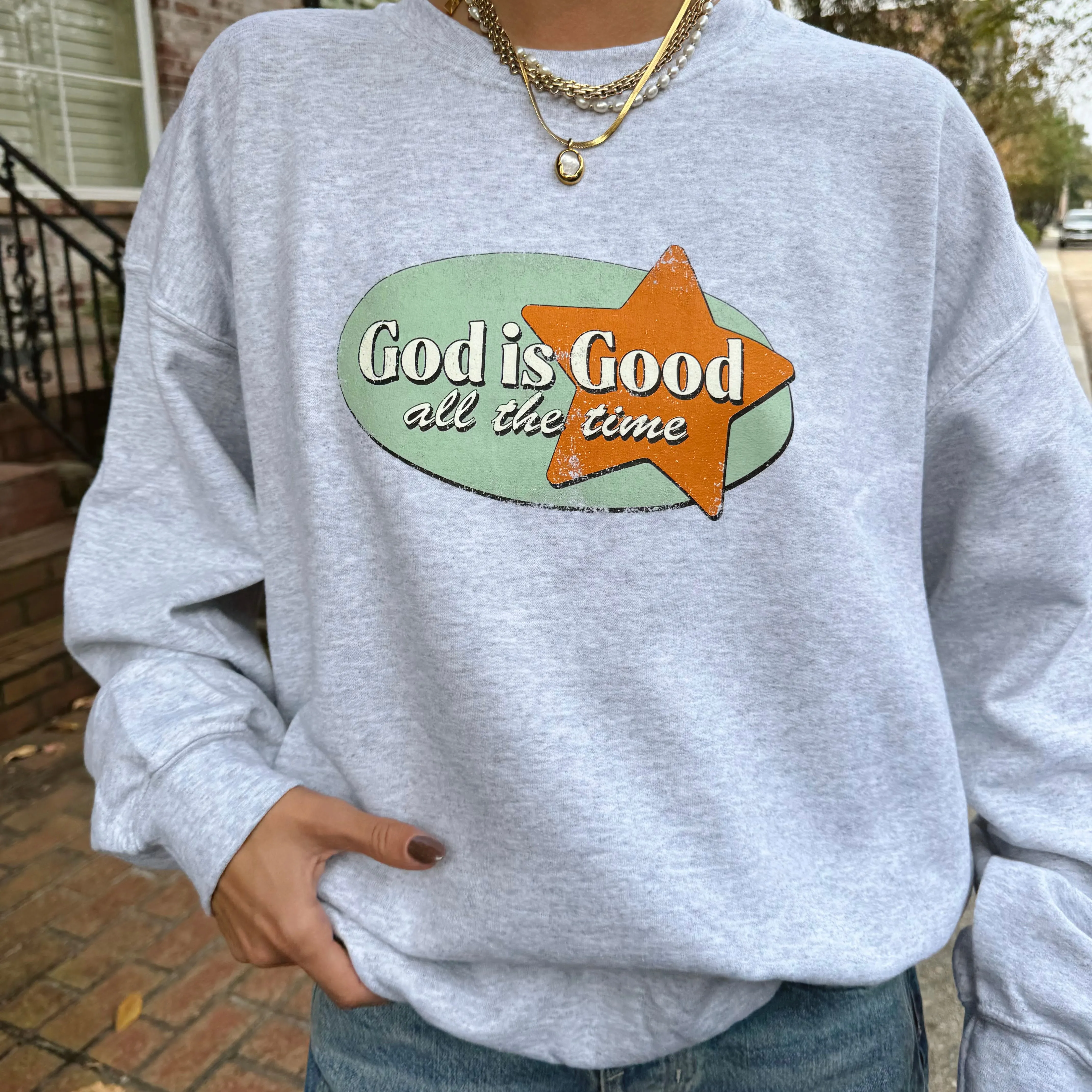 "GOD IS GOOD" RETRO CREWNECK sold by He Would Love First product image thumbnail 3