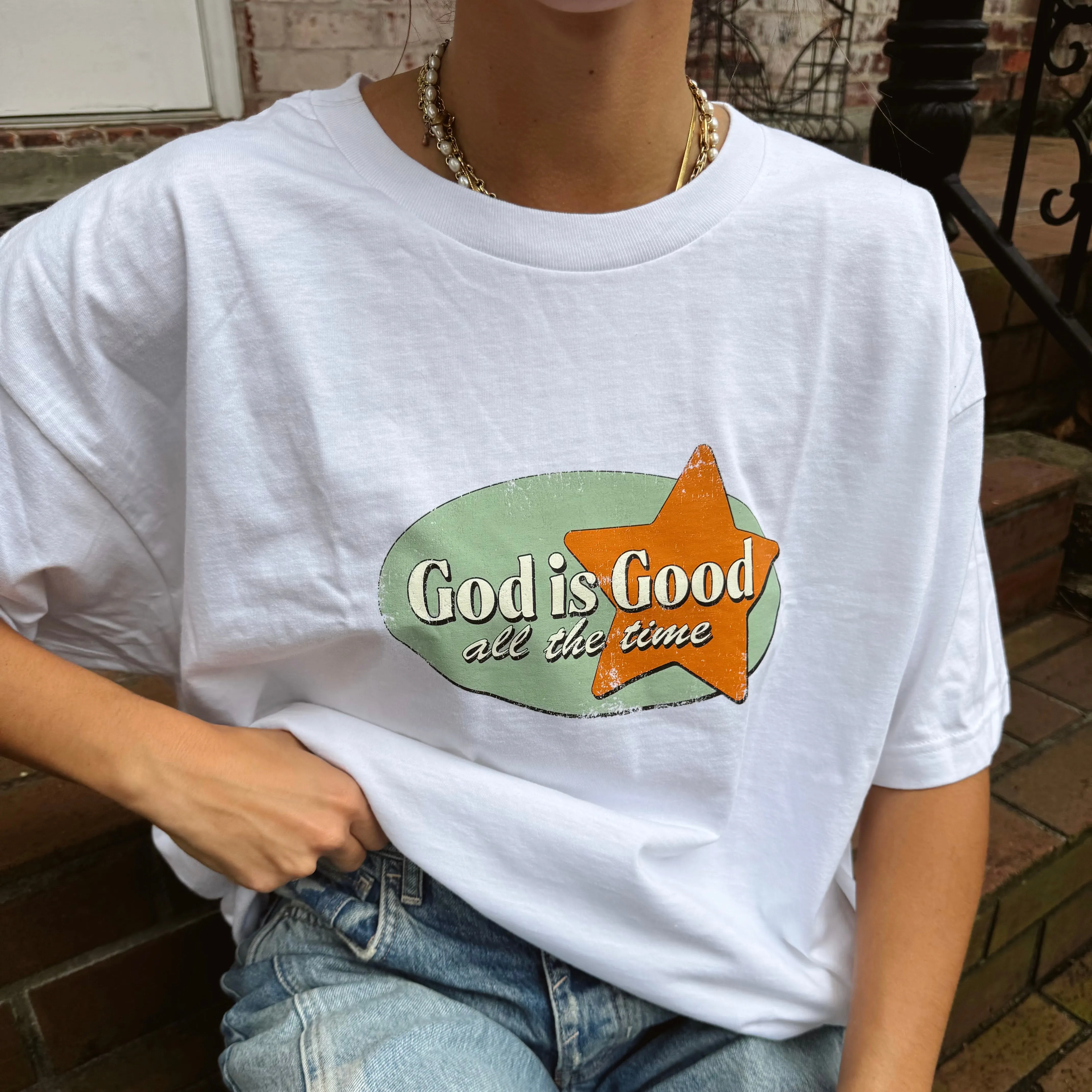 "GOD IS GOOD" RETRO TEE sold by He Would Love First product image thumbnail 3