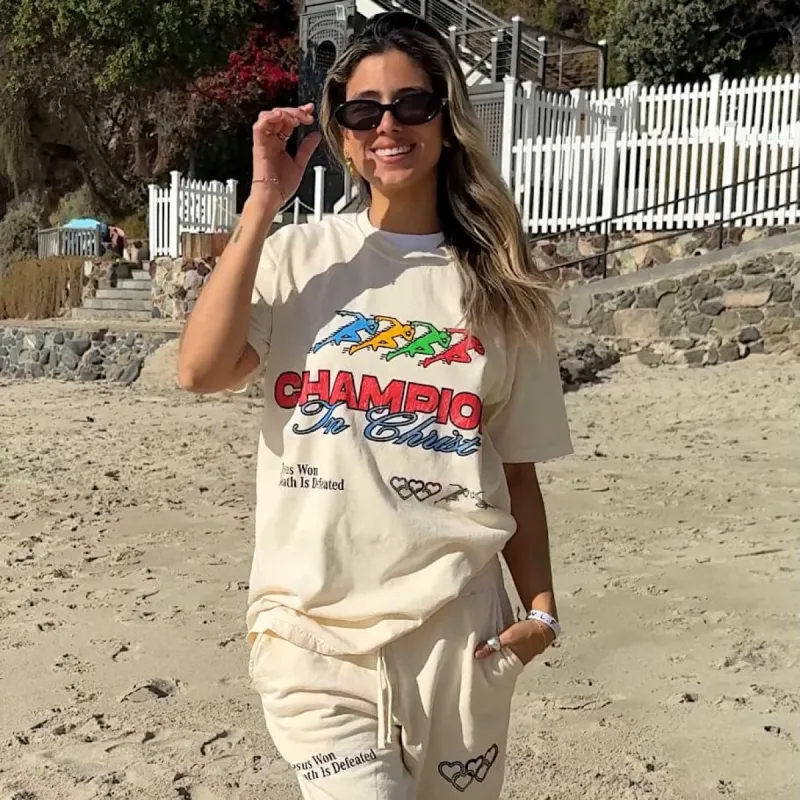 RESTOCK! | "CHAMPION" PREMIUM COMFORT COLOR TEE | IVORY sold by He Would Love First