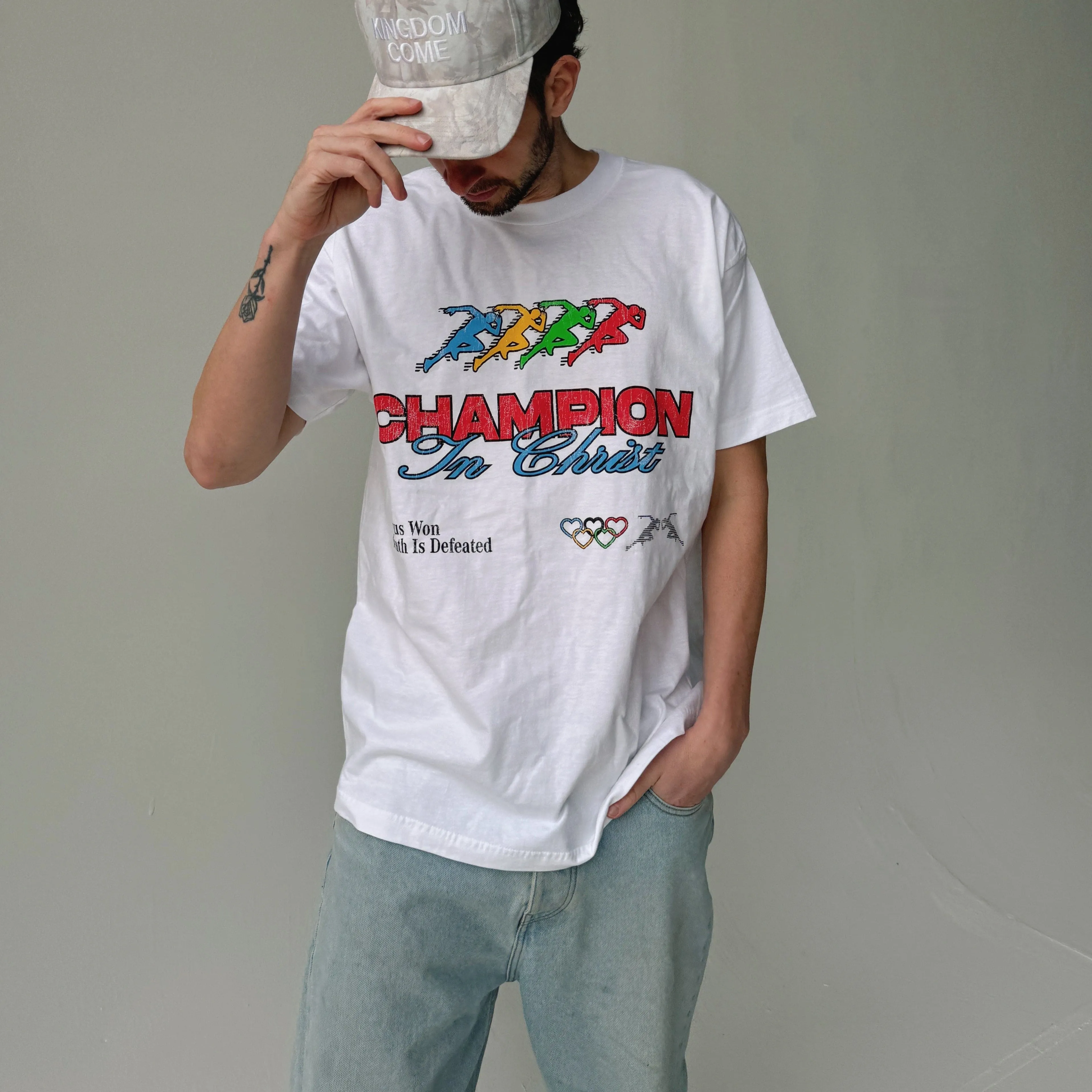 RESTOCK! | "CHAMPION" TEE | WHITE sold by He Would Love First product image thumbnail 4