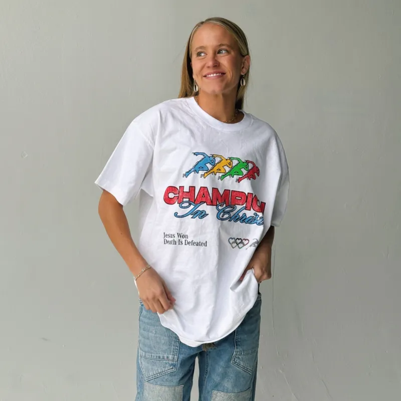 RESTOCK! | "CHAMPION" TEE | WHITE sold by He Would Love First