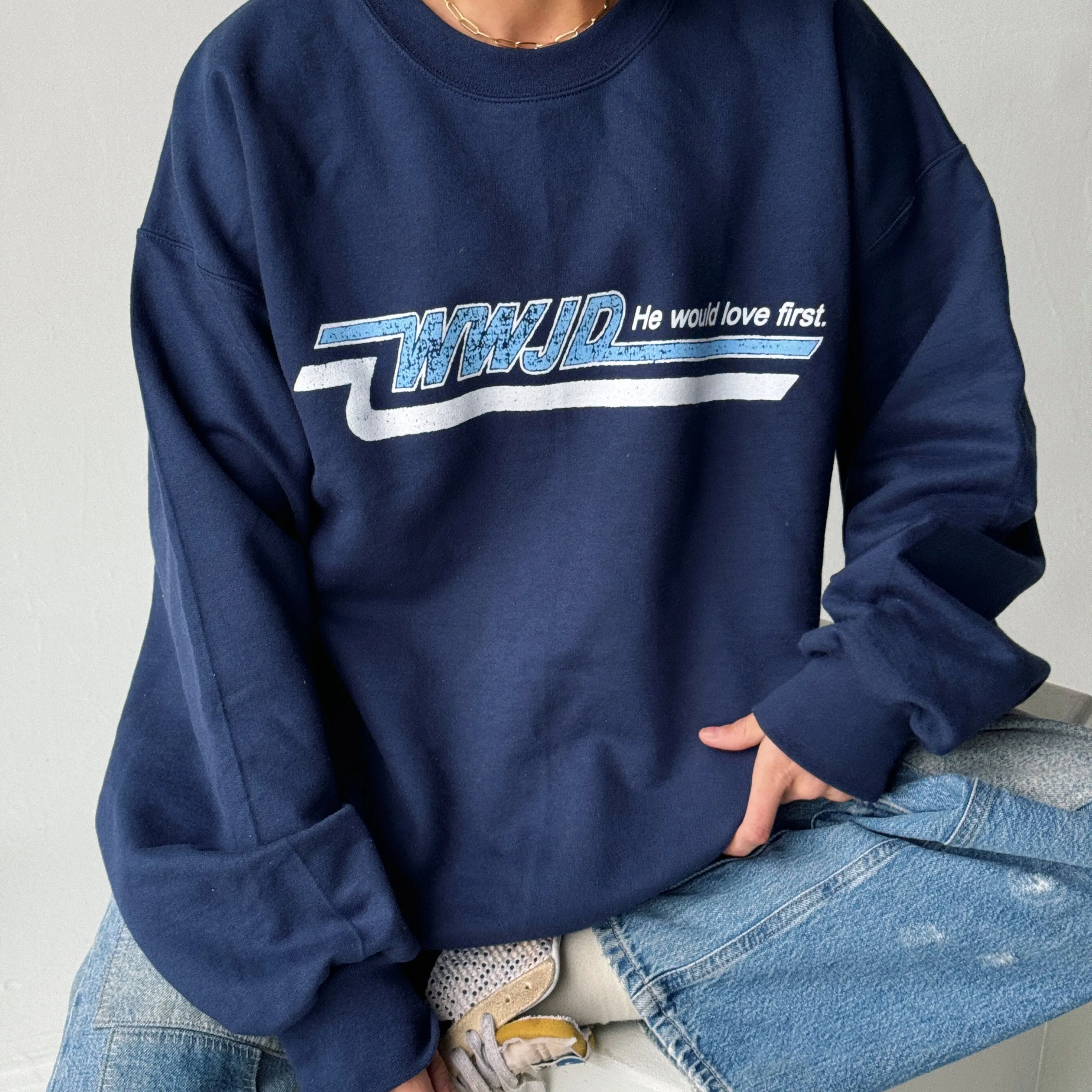 VINTAGE WWJD SKATER CREWNECK sold by He Would Love First product image thumbnail 5