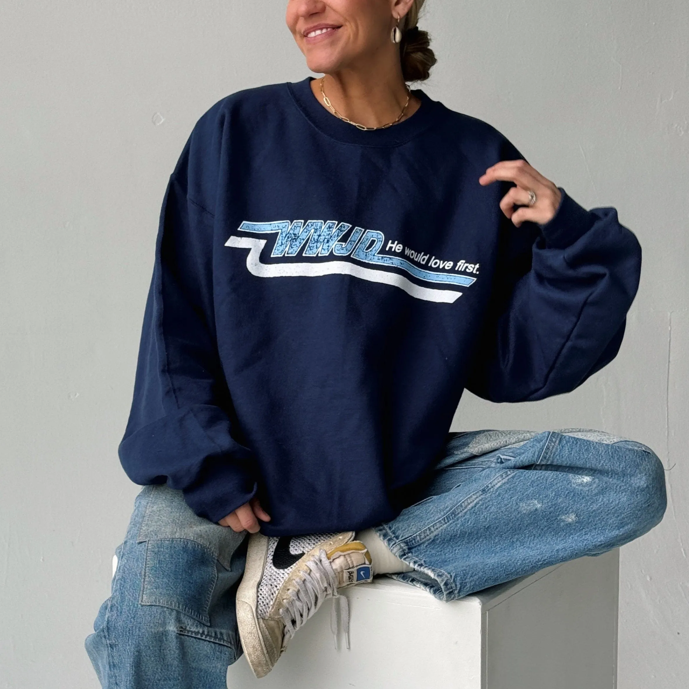 VINTAGE WWJD SKATER CREWNECK sold by He Would Love First product image thumbnail 2