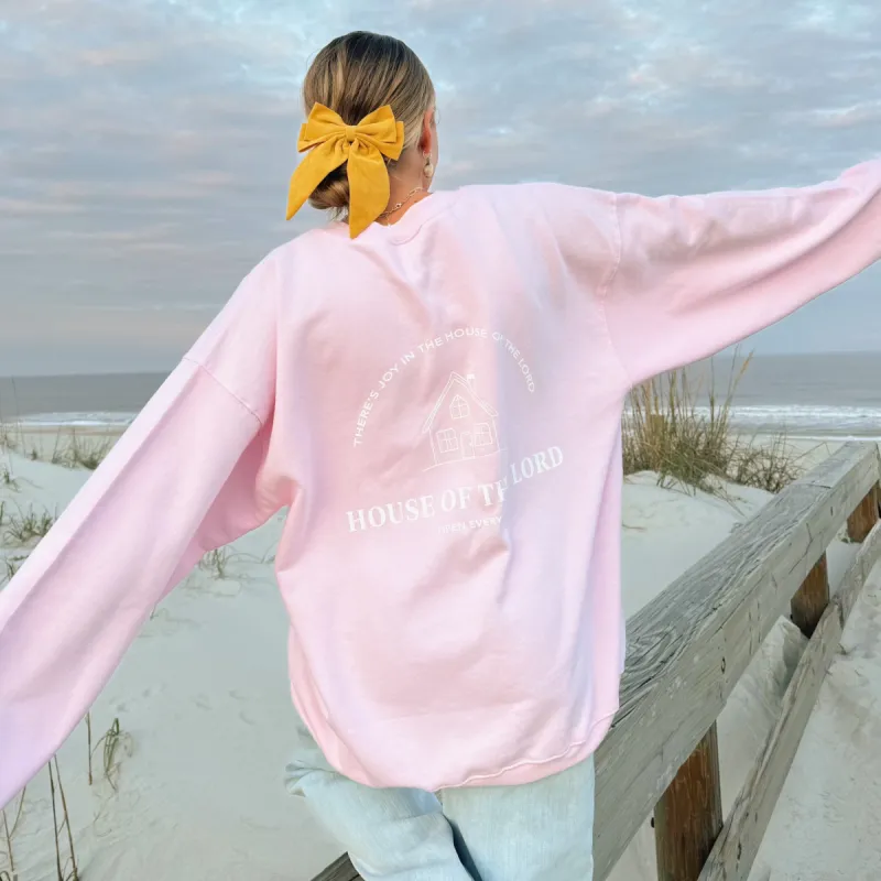 RESTOCK! | "HOUSE OF THE LORD" CREWNECK | PINK sold by He Would Love First